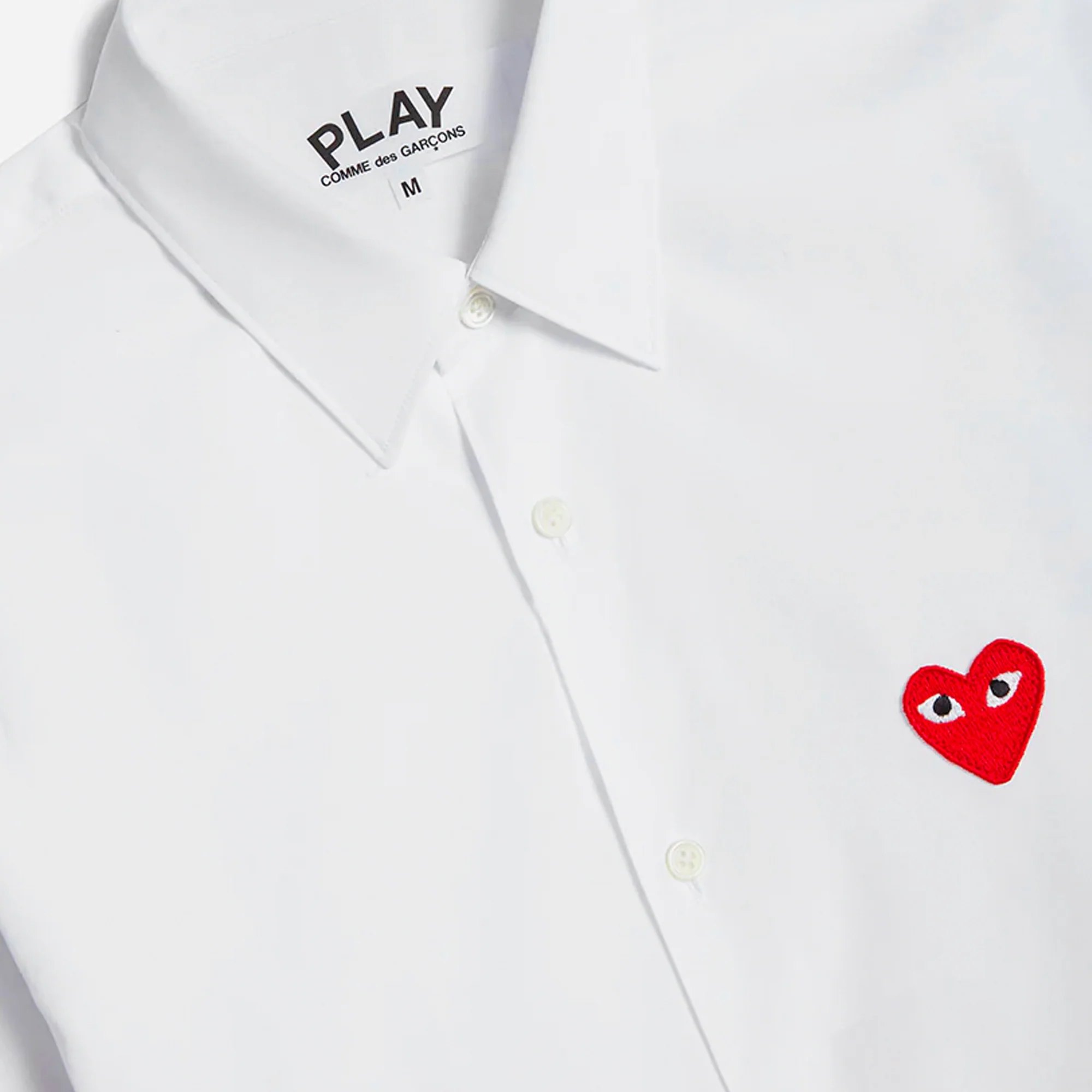 Comme des Garcon PLAY Mens Woven White Shirt - Image 2