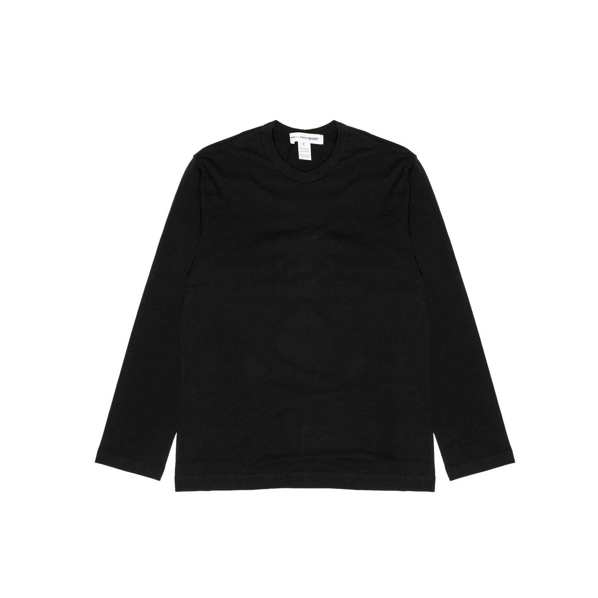 Comme Des Garcons Shirt Mens Back Print LS Tee Black