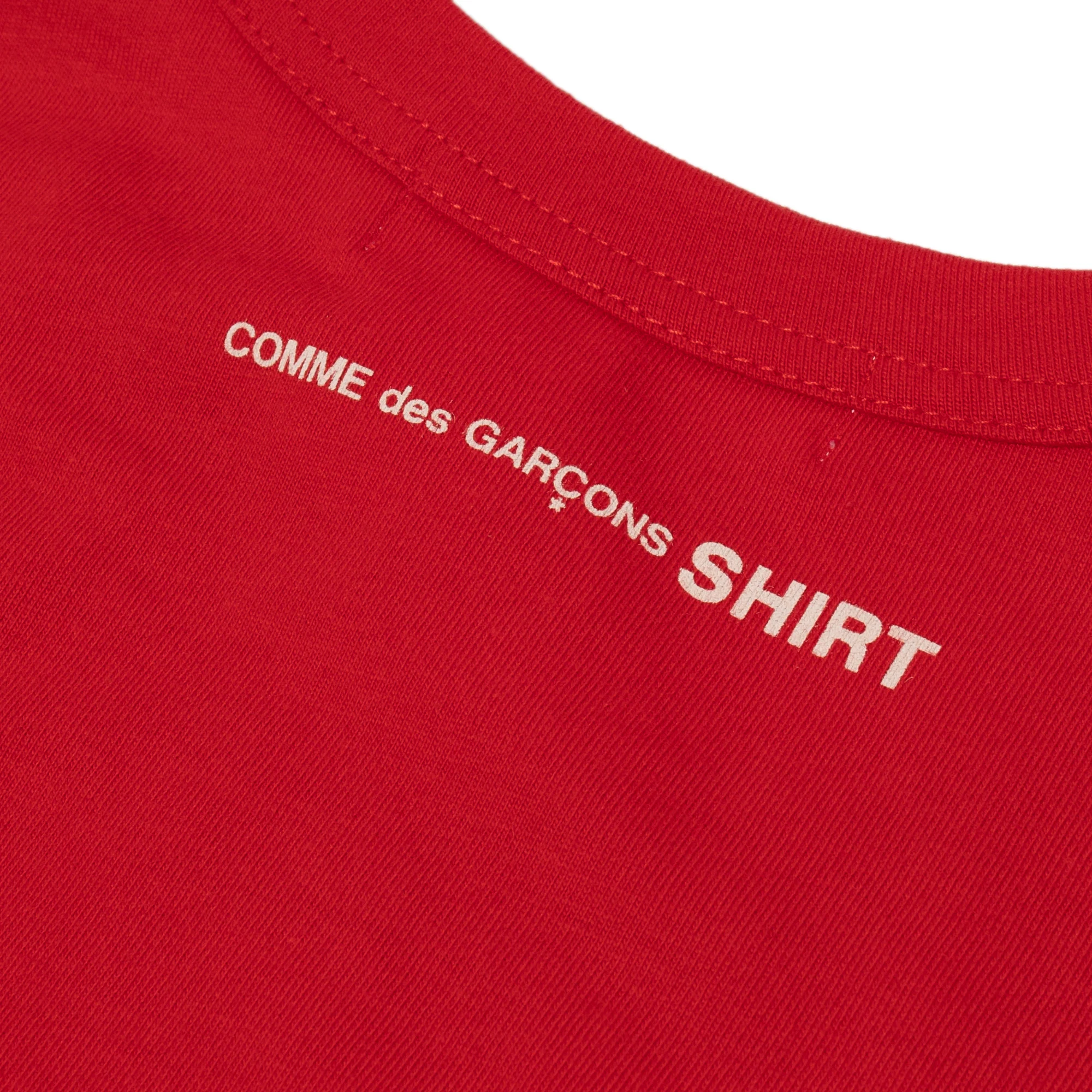 Comme Des Garcons Shirt Mens Back Print LS Tee Red - Image 3