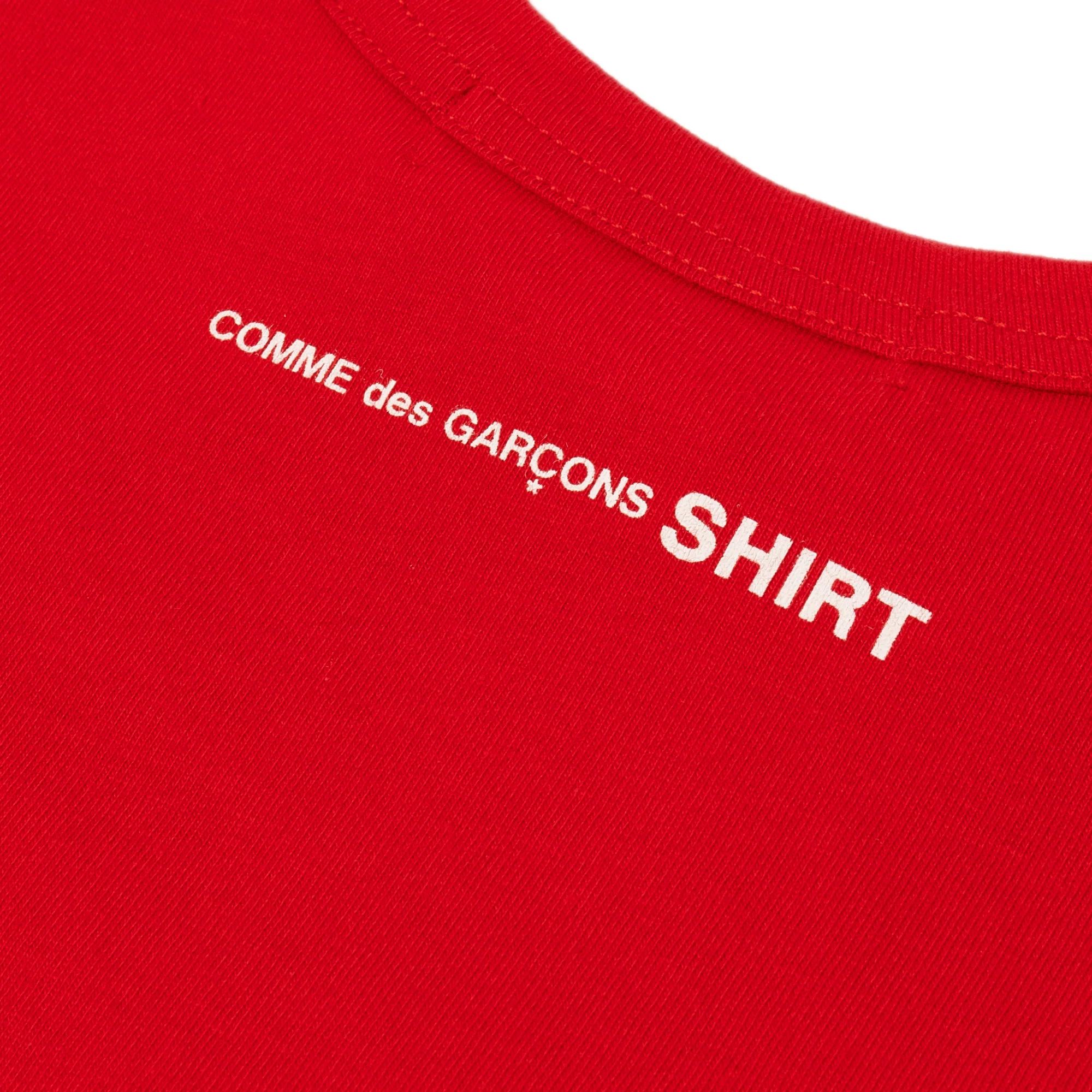 Comme Des Garcons Shirt Mens Back Print SS Tee Red - Image 3