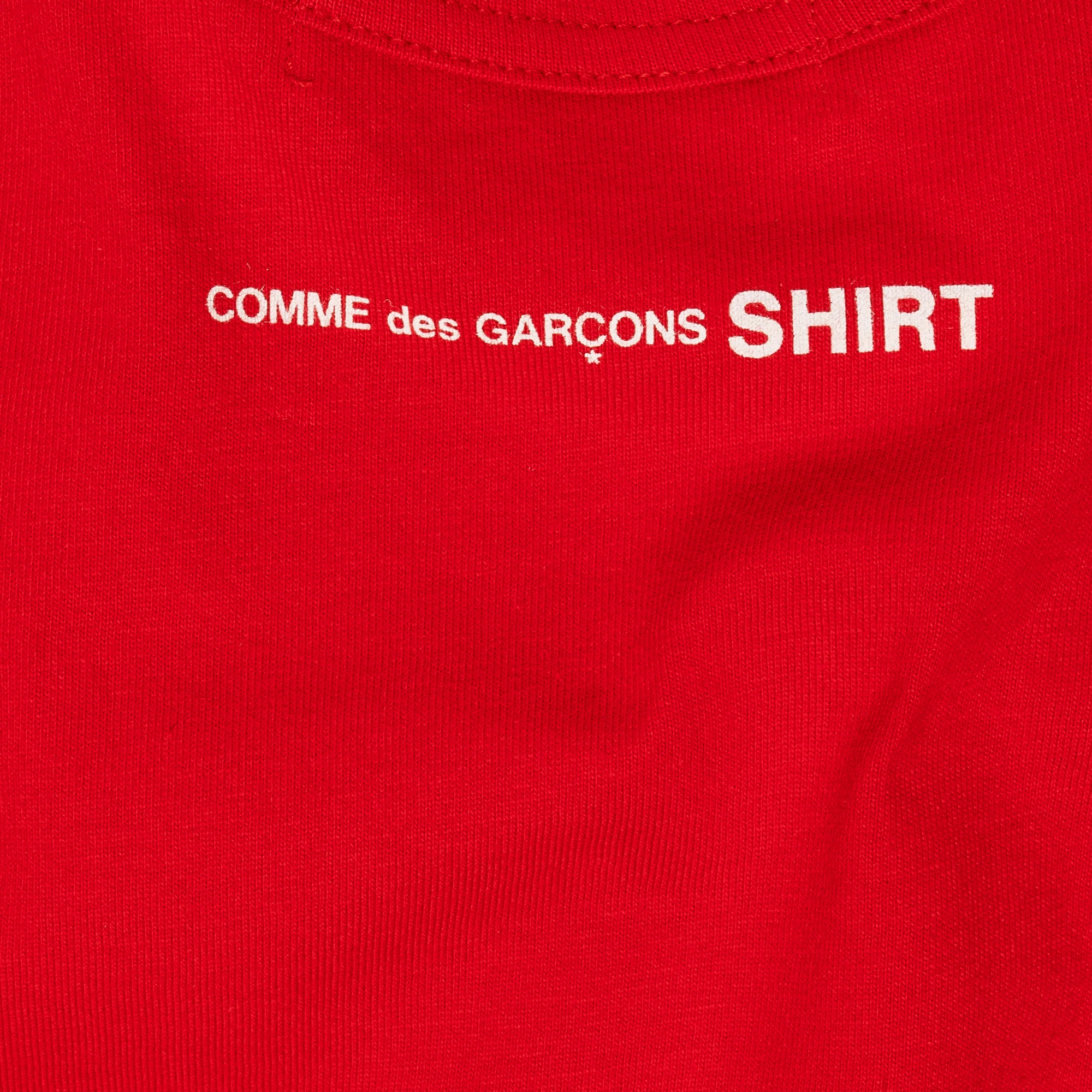 Comme Des Garcons Shirt Mens Back Print SS Tee Red - Image 4