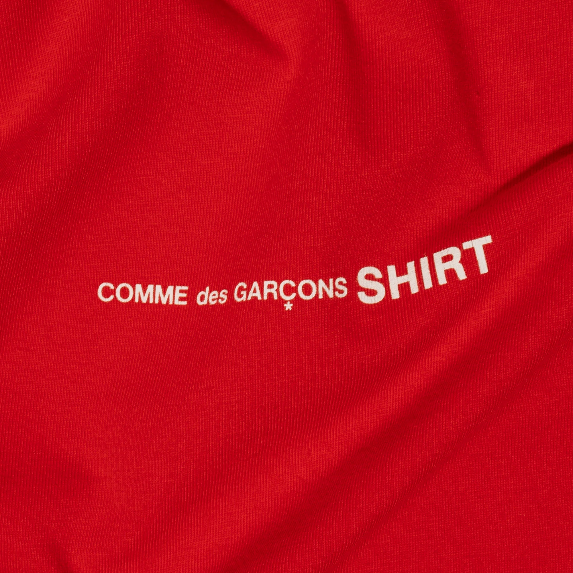 Comme Des Garcons Shirt Mens Logo LS Tee Red - Image 4