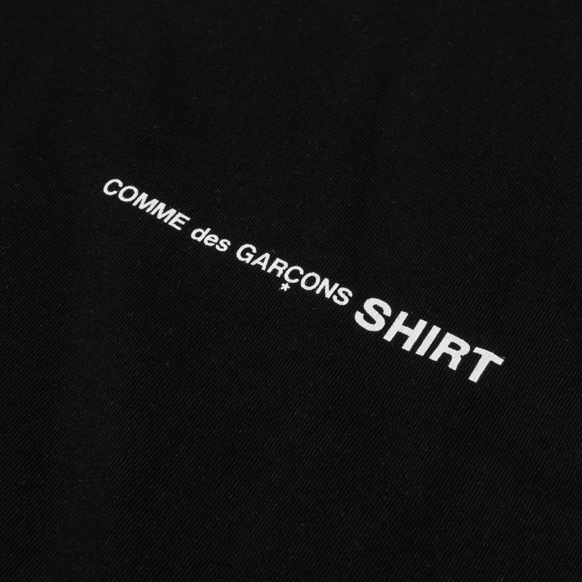 CDG Shirt Mens Oversized Logo SS Tee Black - Image 3