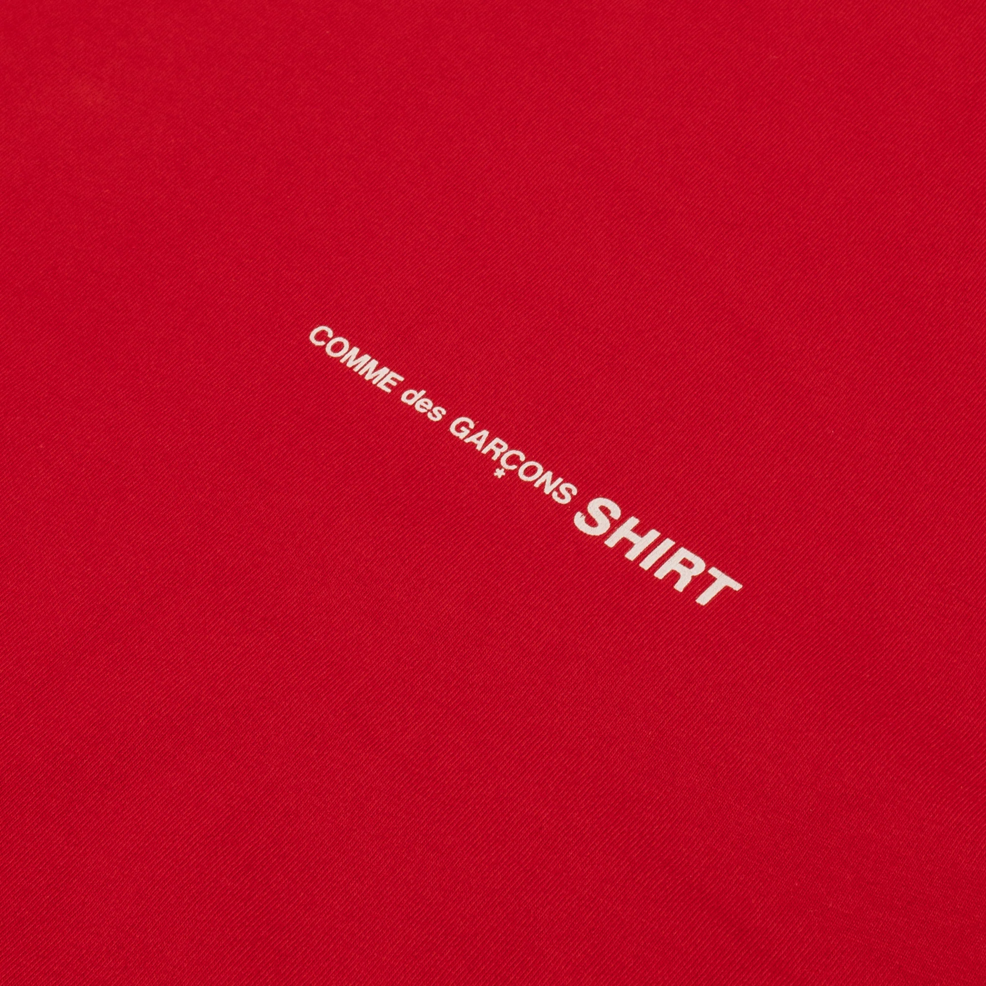 Comme Des Garcons Shirt Mens Oversized Logo SS Tee Red - Image 3