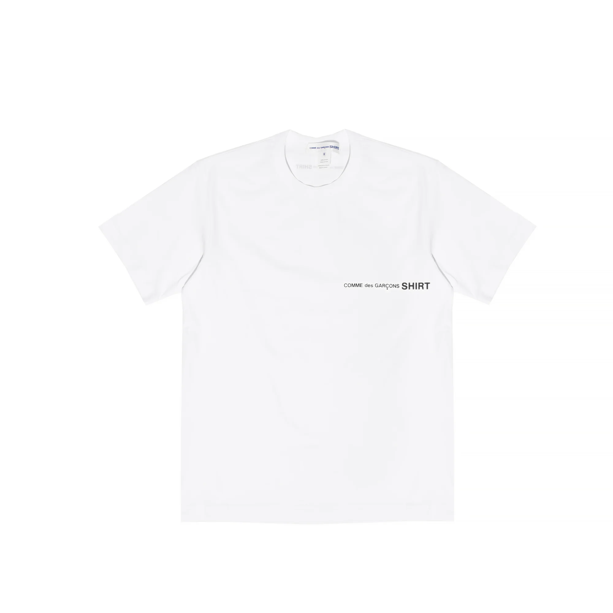 Comme Des Garcons Shirt Mens Oversized Logo SS Tee White