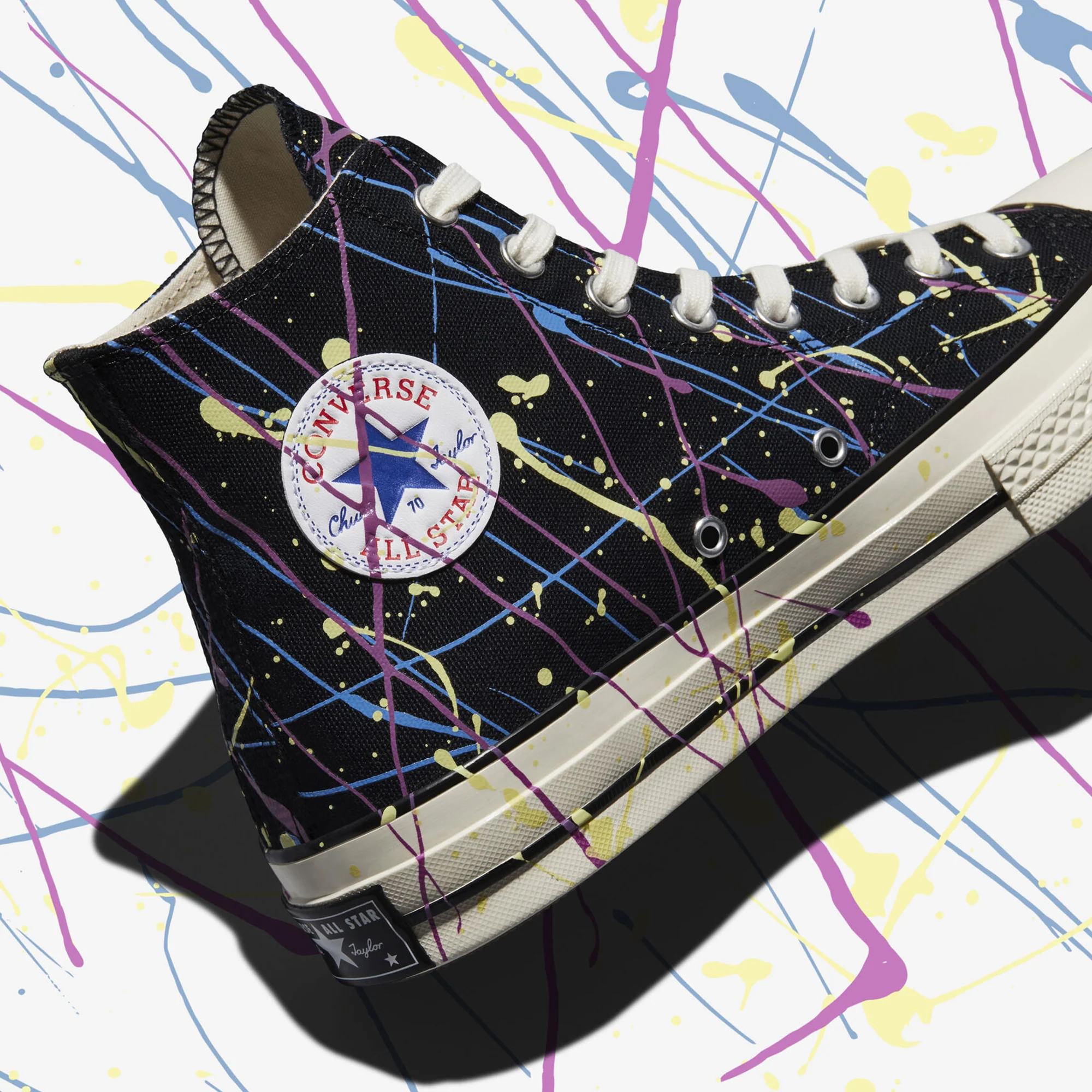 Converse Mens Chuck 70 Hi Shoes 'Black Hyper Magenta' - Image 4