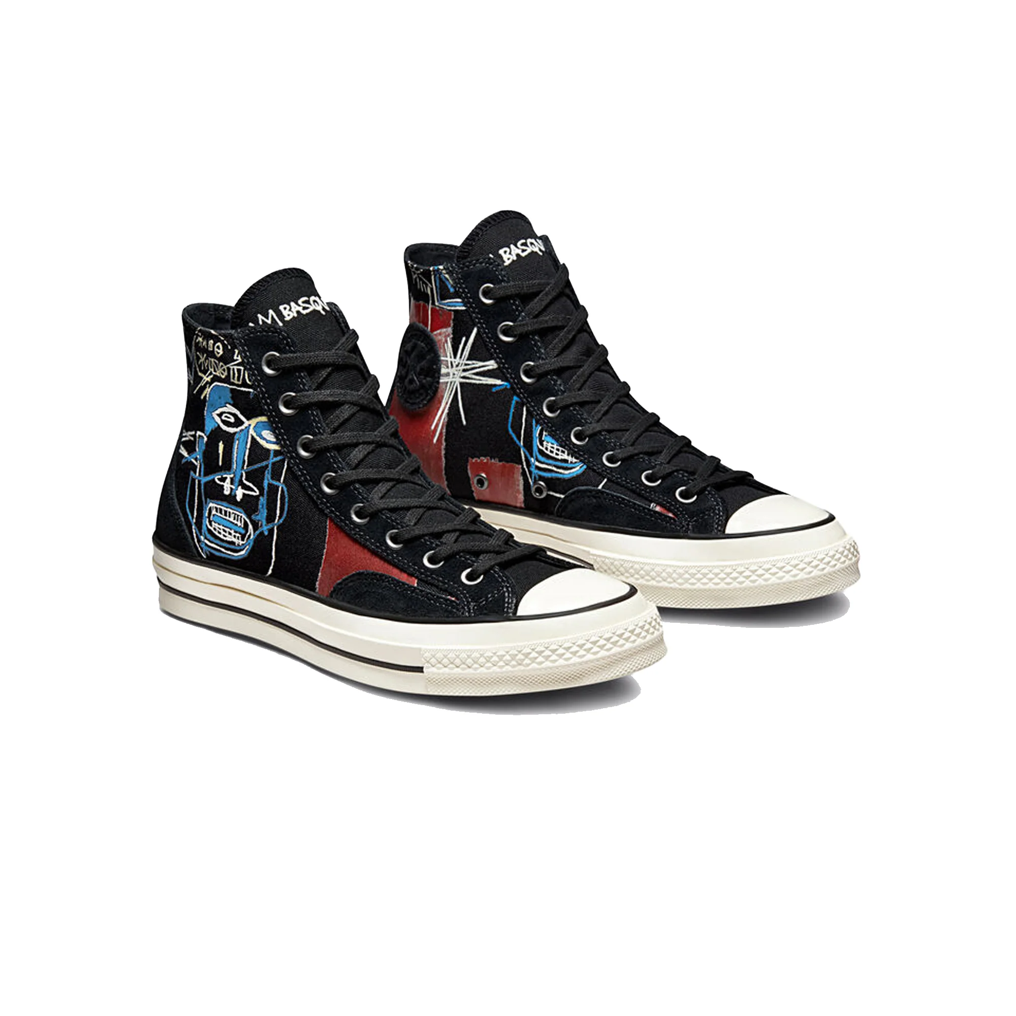 Converse Mens Chuck 70 Hi Shoes 'Blk/Multi' - Image 2