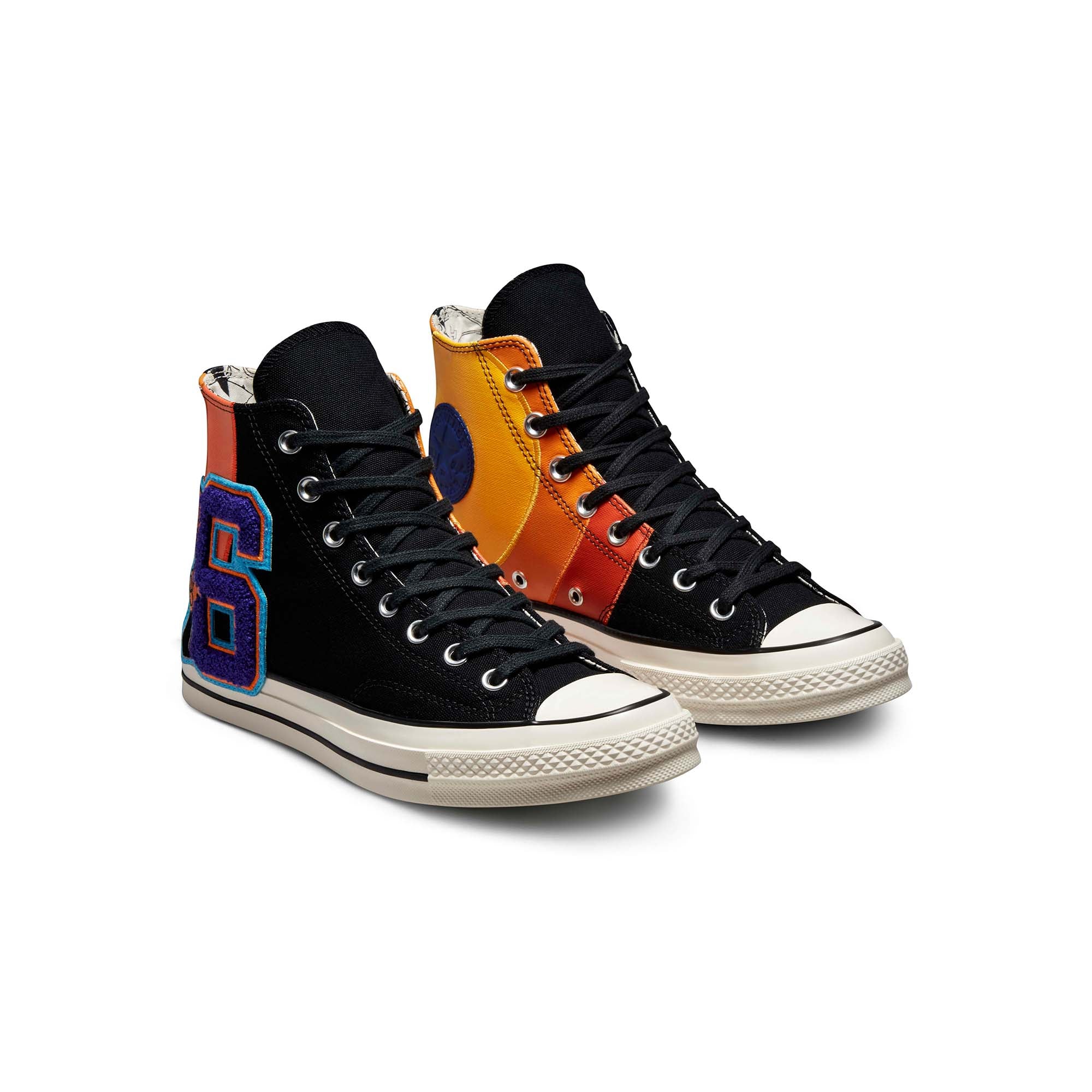 Converse Mens Chuck 70 HI Shoes 'Black/Mantra Orange' - Image 2