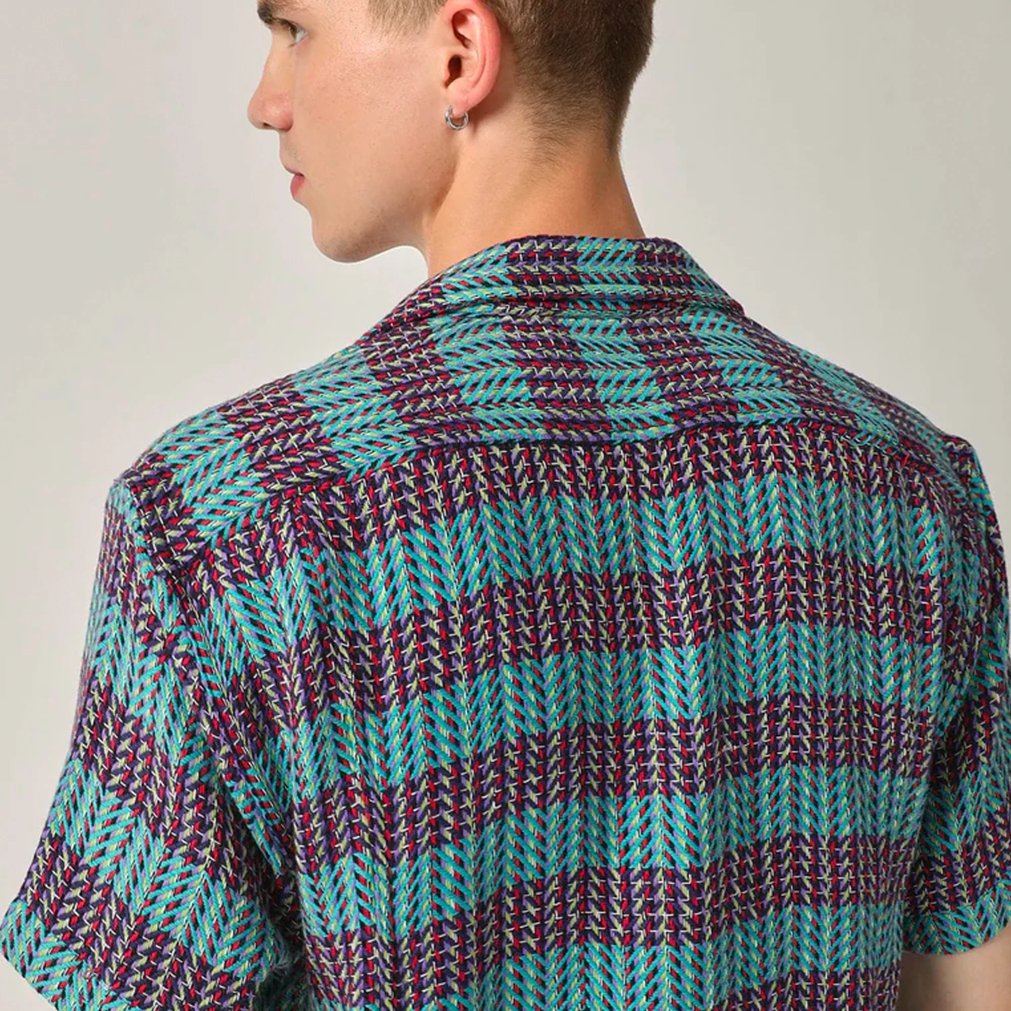 Corridor Mens Acid Plaid SS Shirt - Image 3