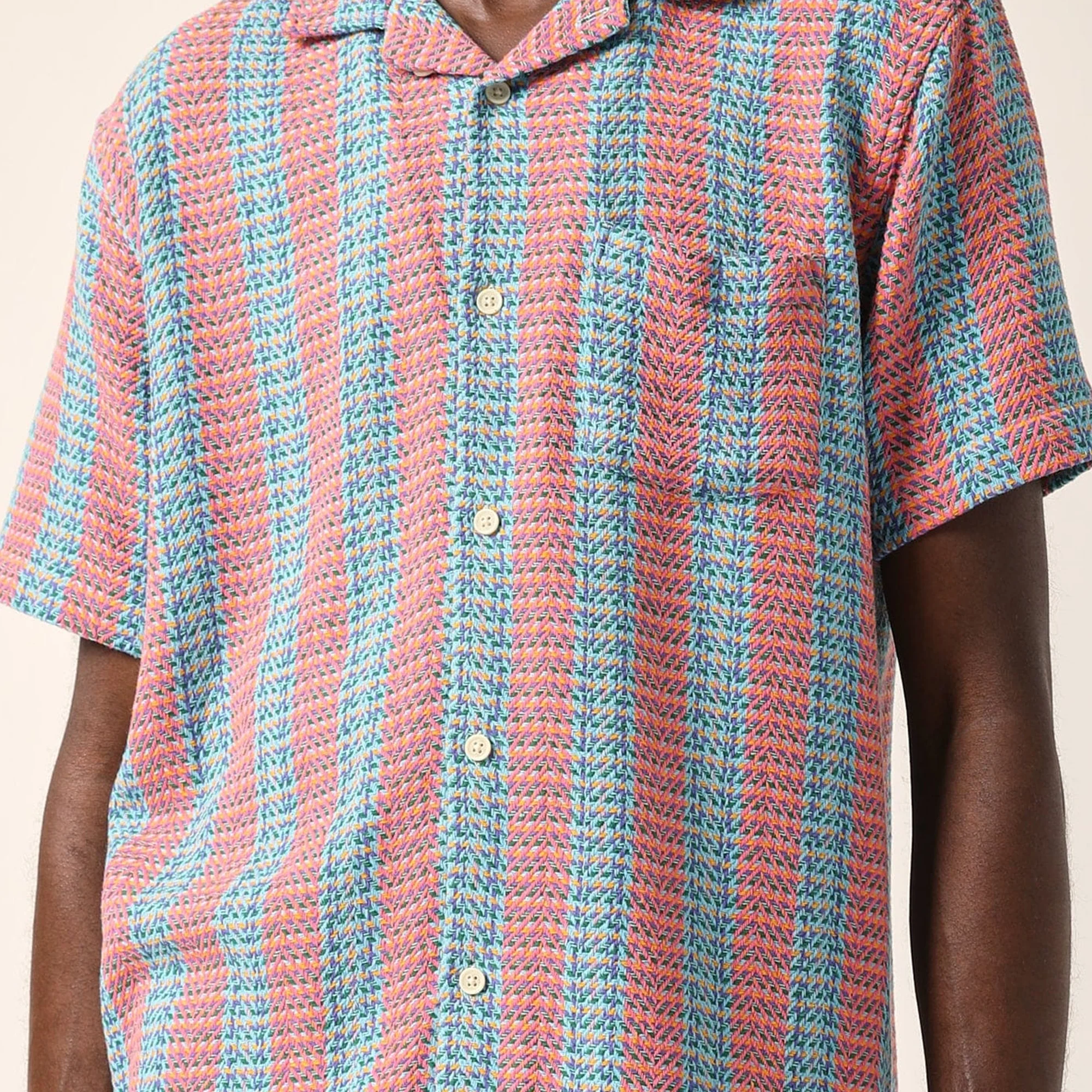 Corridor Mens Acis Plaid Iris SS Camp Tee - Image 3