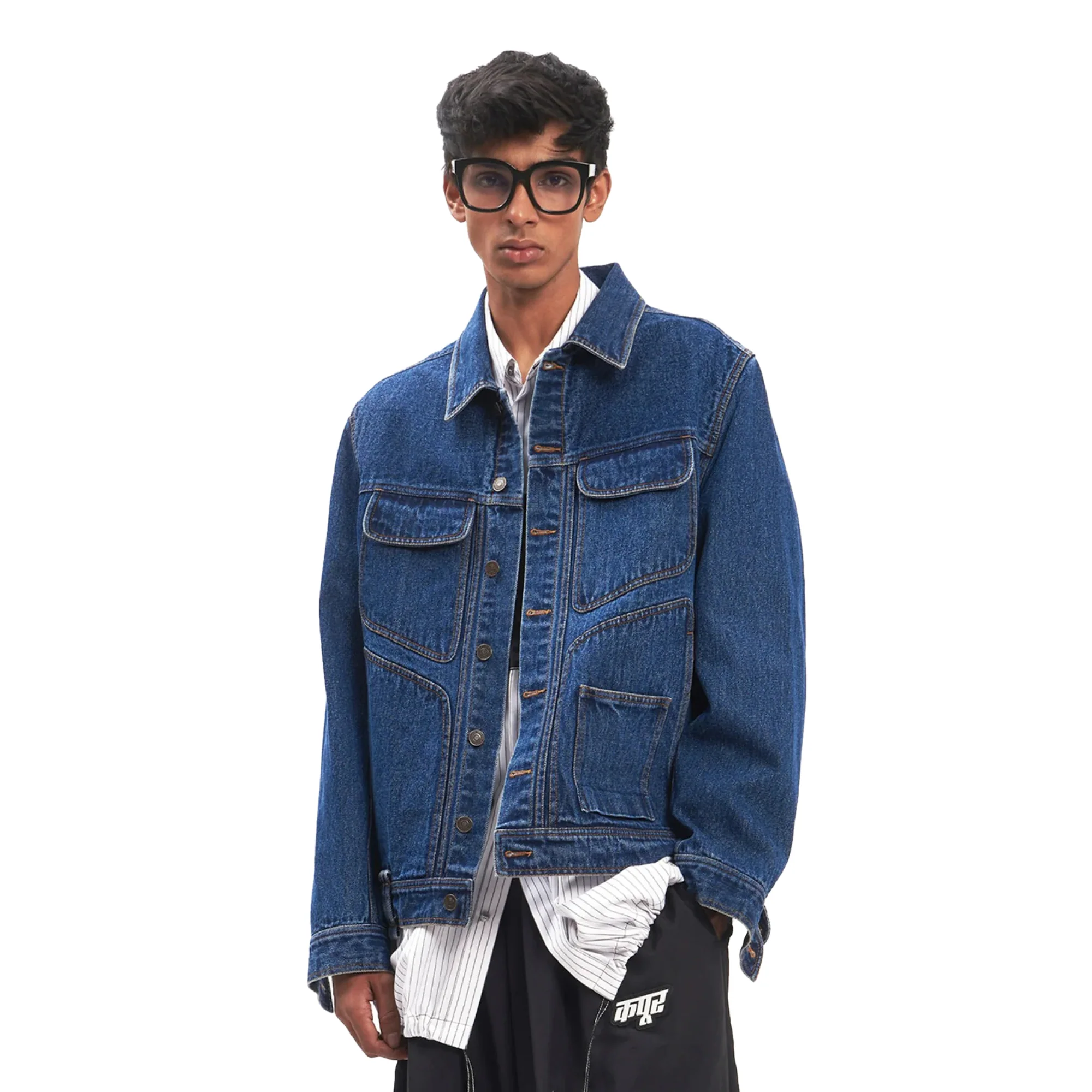 Dhruv Kapoor Mens Embroidered Denim Jacket - Image 3