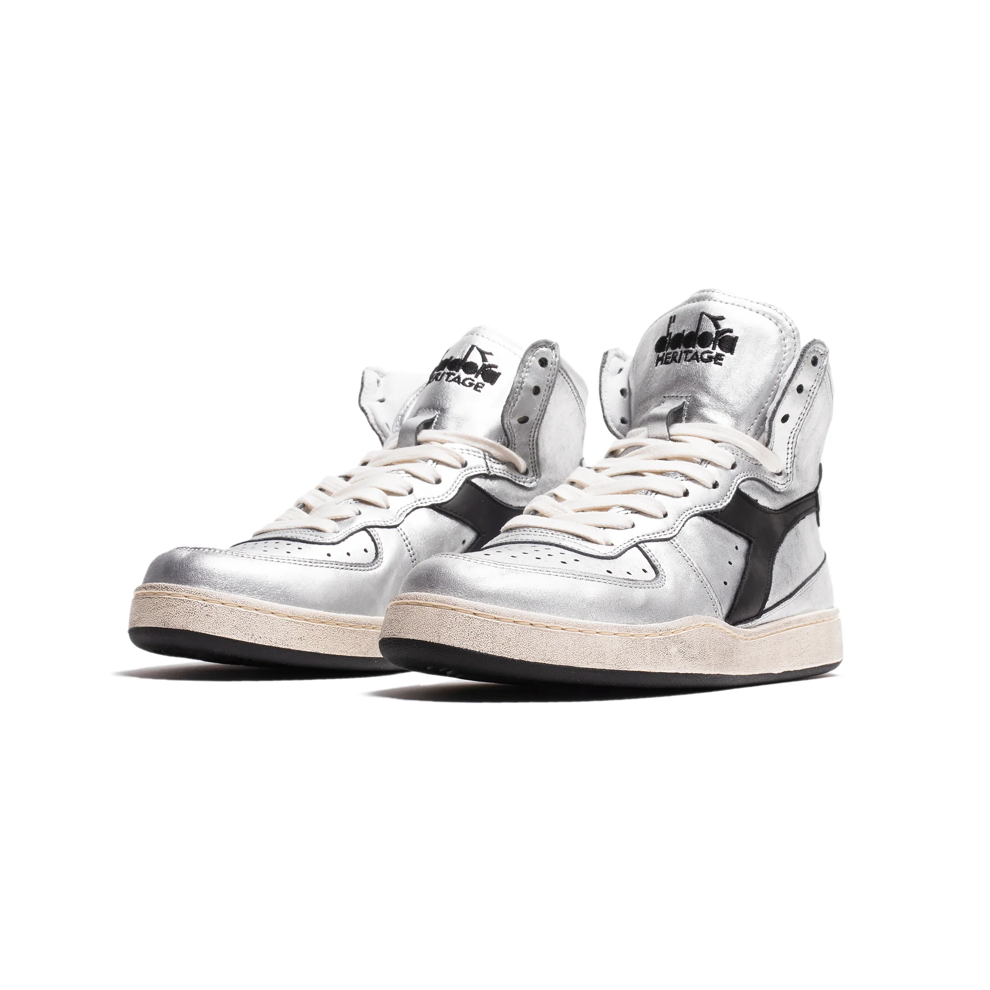 Diadora Women Mi Basket Silver Used Shoe - Image 2
