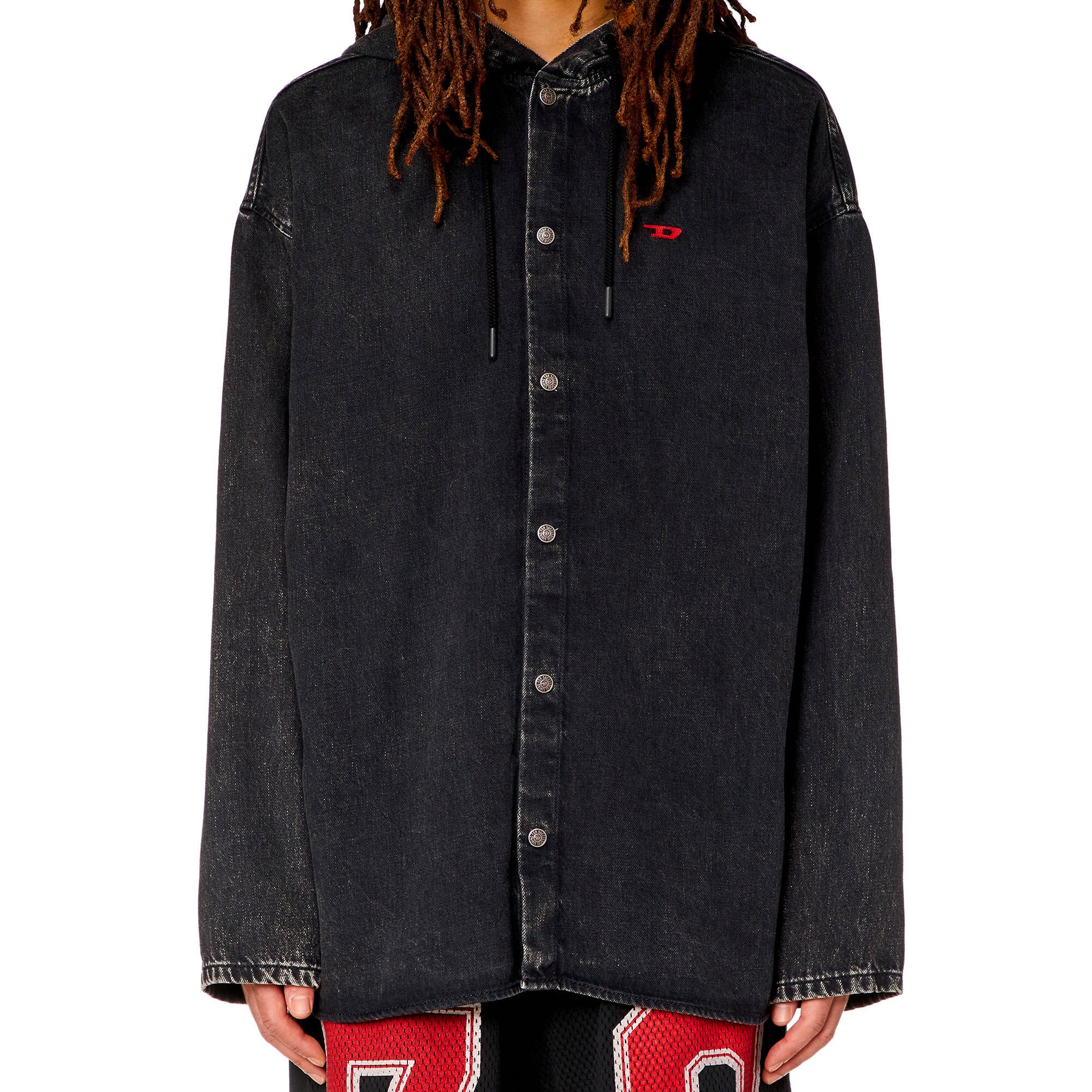 Diesel Mens D-DEWNY-HOOD Hooded Denim Jacket - Image 2