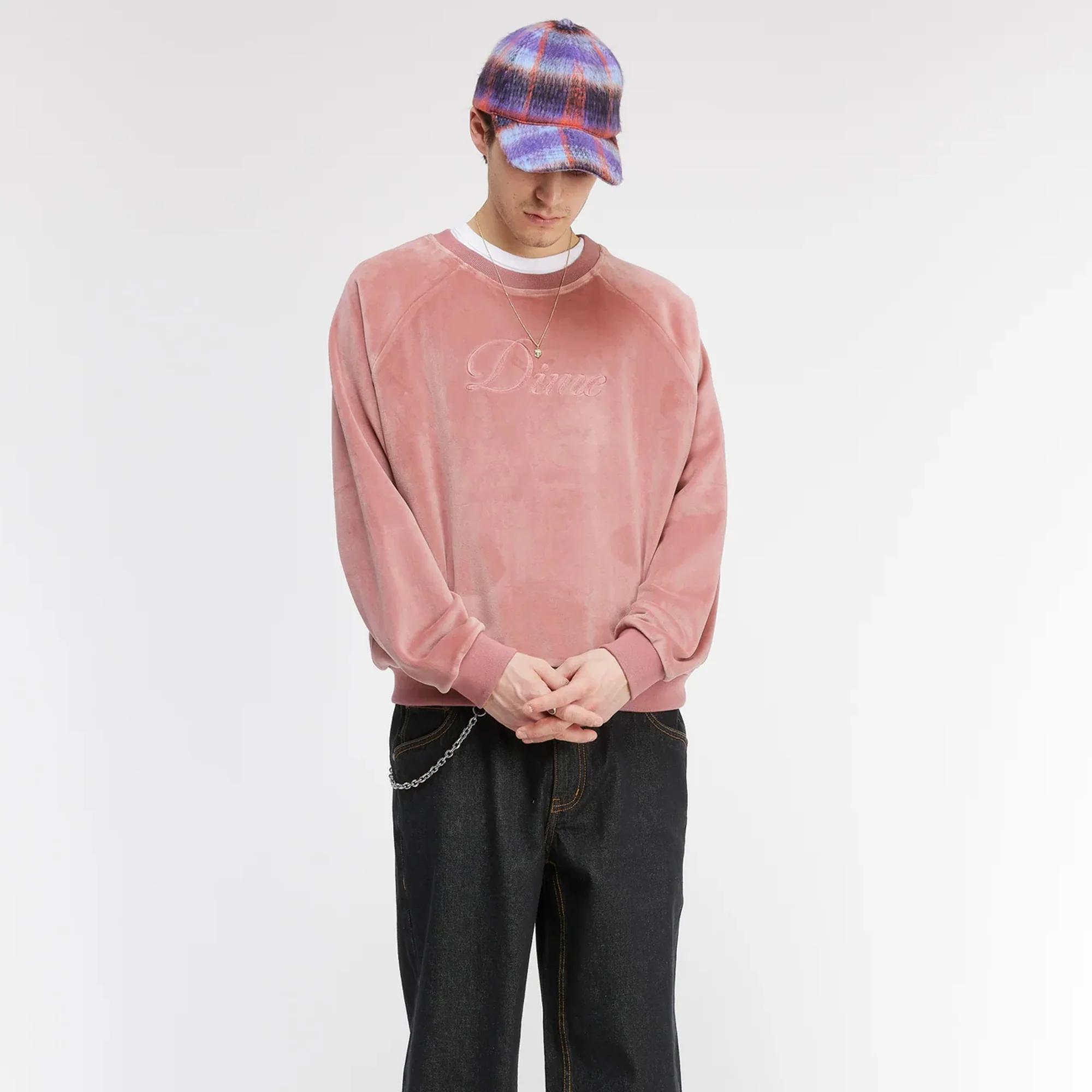 Dime Mens Cursive Velvet Crewneck - Image 2