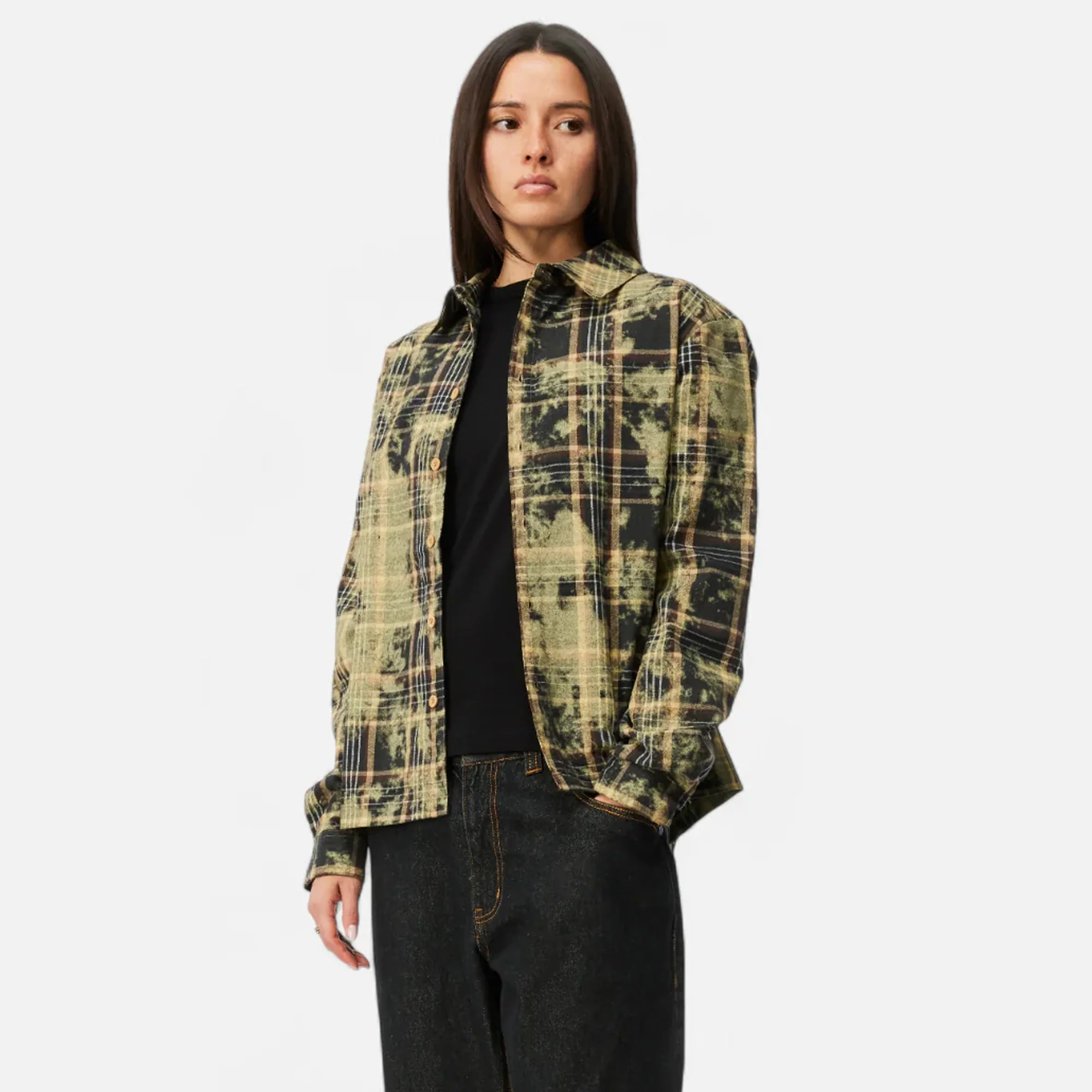 Dime Mens Plaid Flannel Shirt - Image 2
