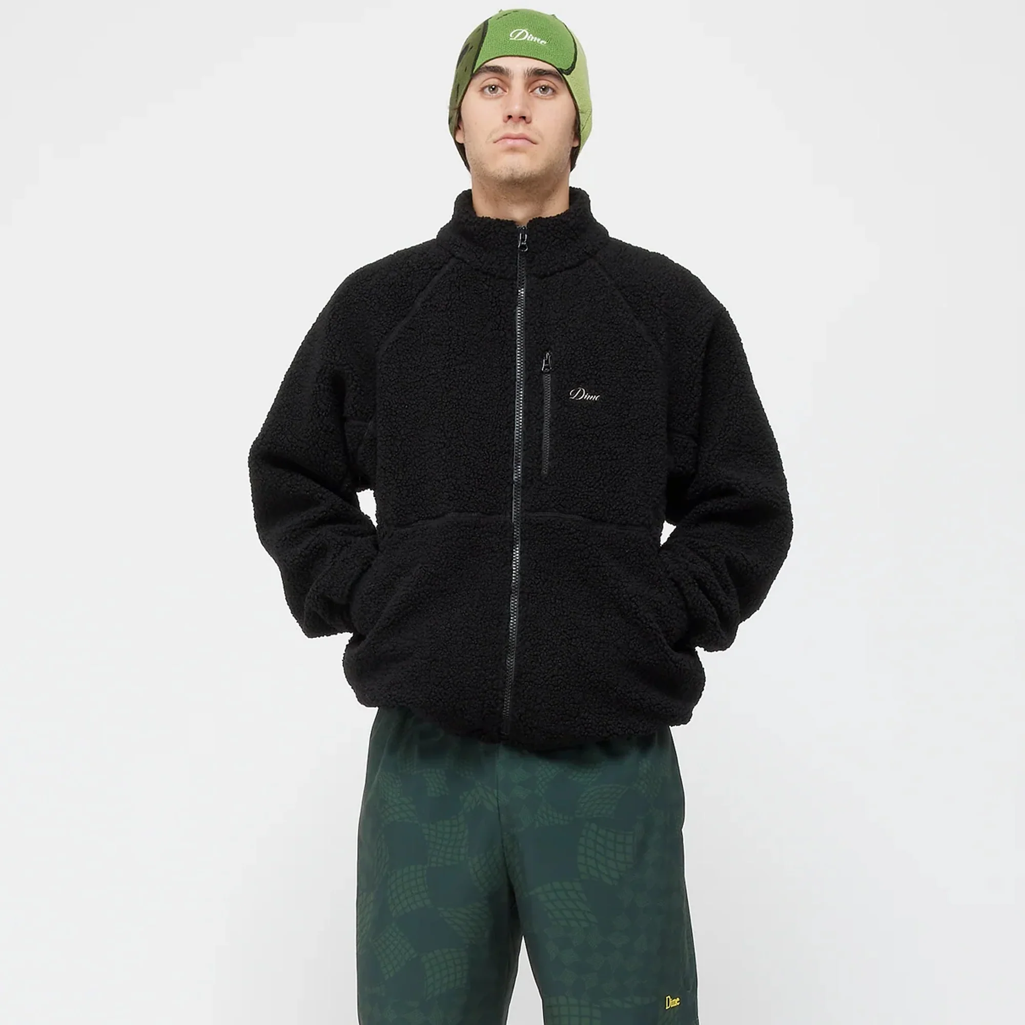 Dime Mens Polar Fleece Sherpa Zip Jacket - Image 2