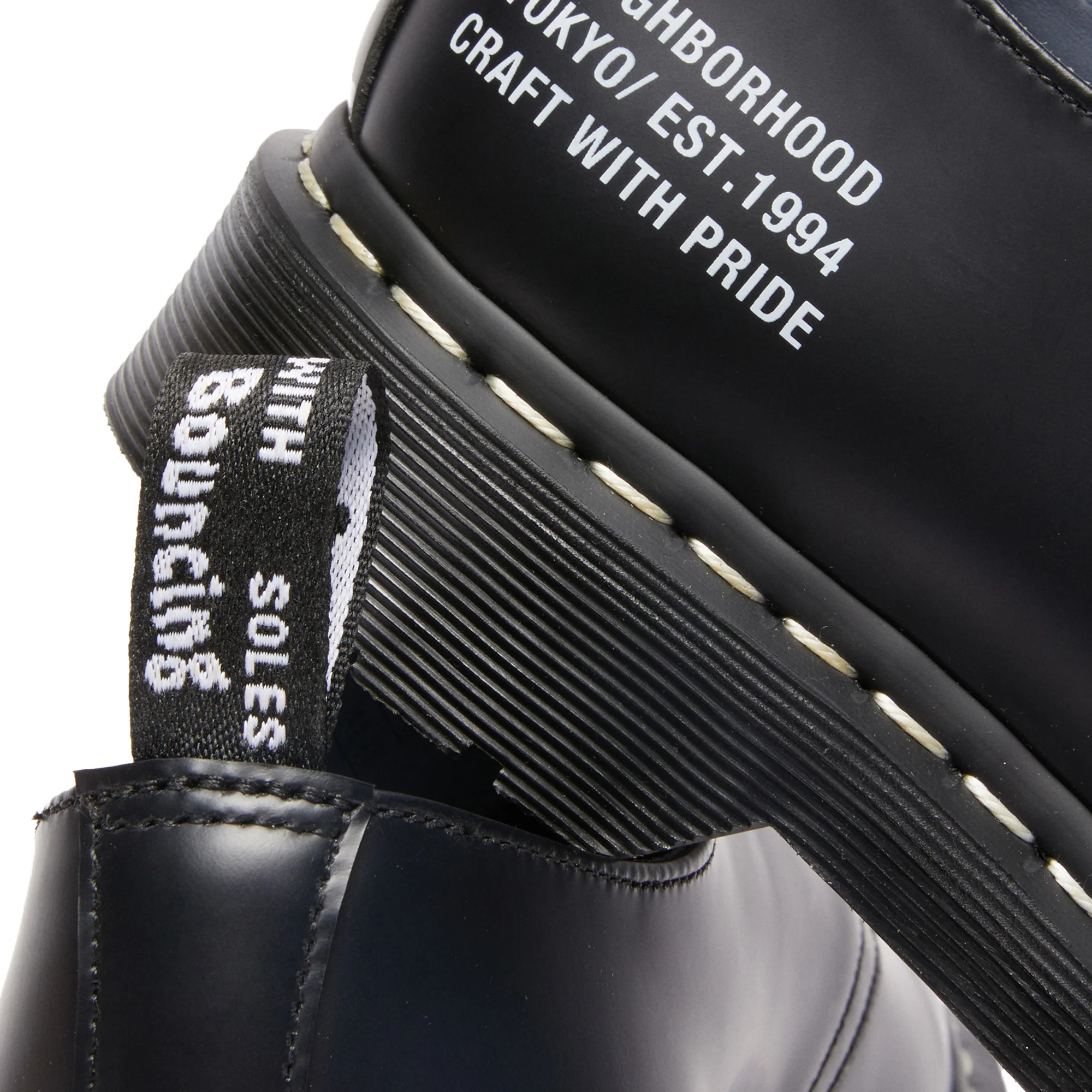 Dr. Martens x Neighborhood Mens Smiths Black Smooth Shoes - Image 4