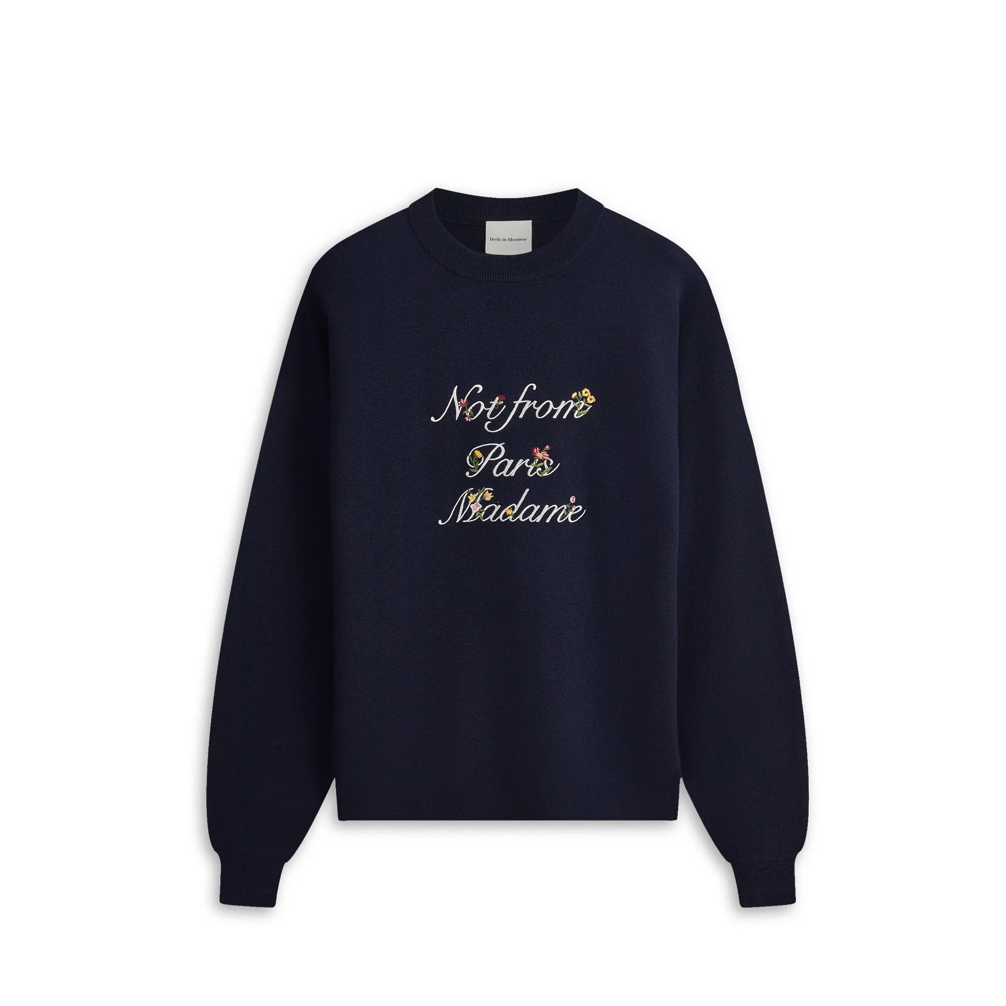 Drole de Monsieur Mens La Maille Slogan a Fleurs
