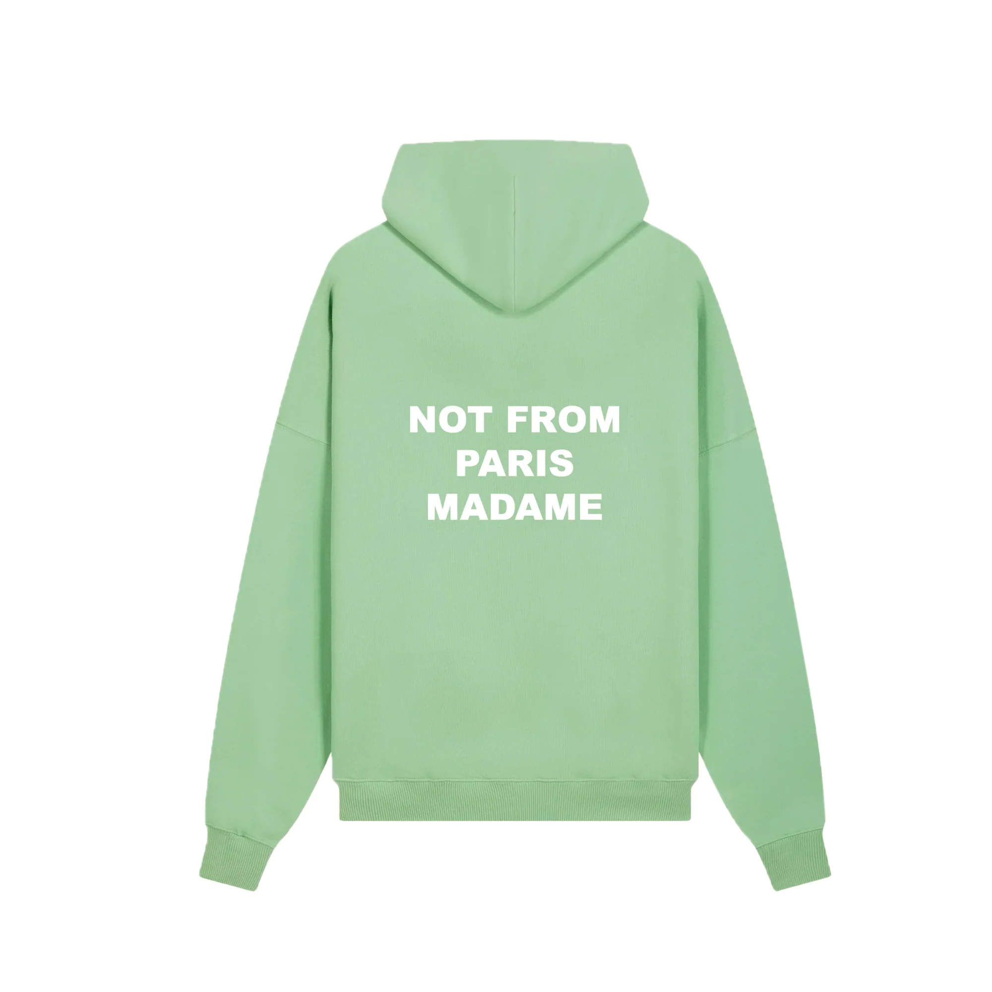 Drole De Monsieur Mens NFPM Slogan Hoodie Light Green - Image 2