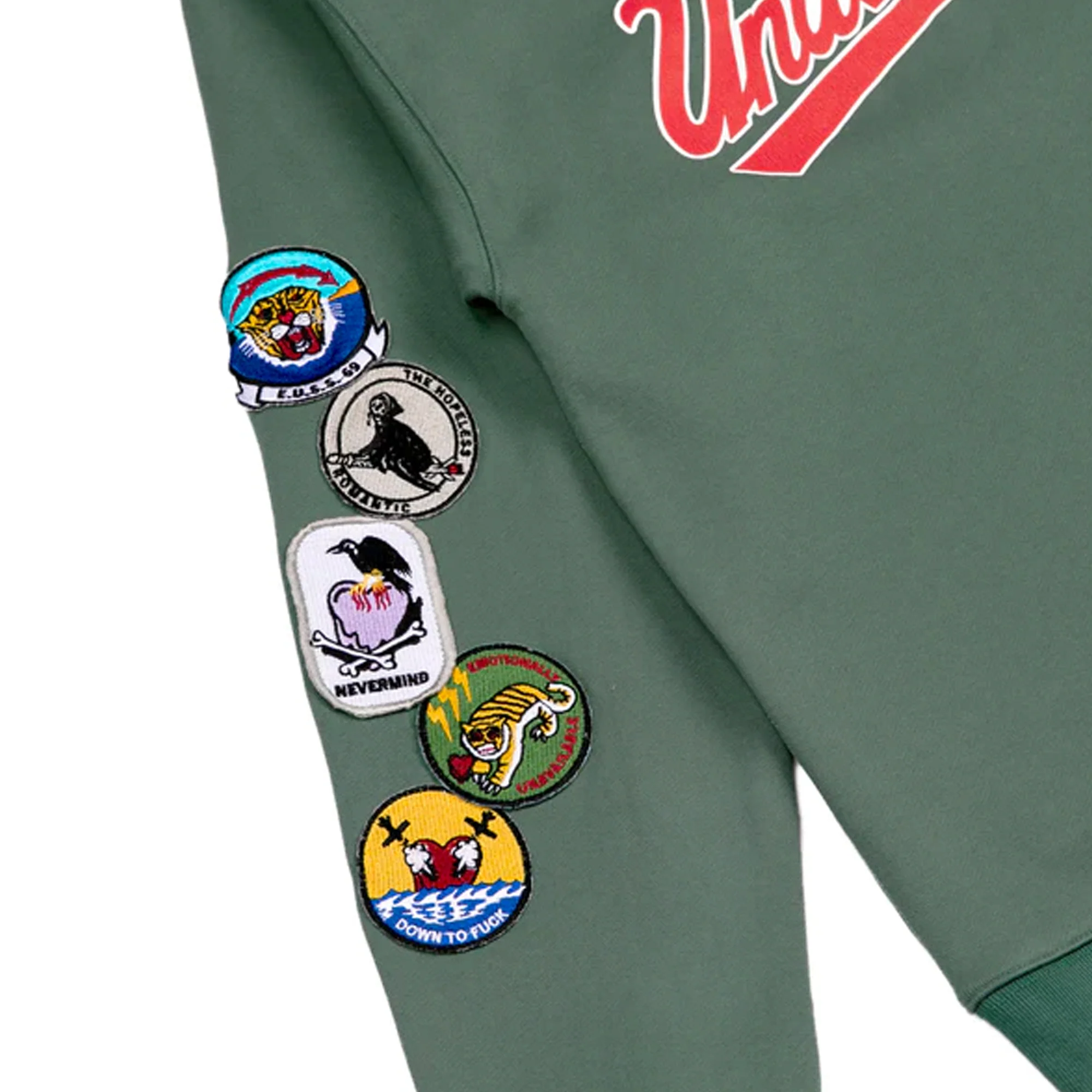 Emotionally Unavailable Mens Patches Crewneck - Image 3