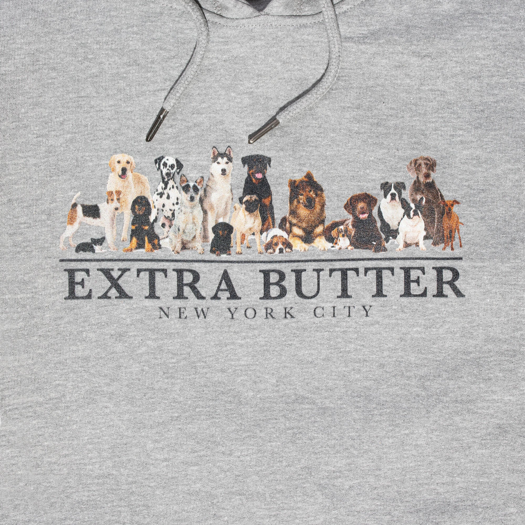 Extra Butter Dog Portrait Hoodie 'Heather Grey' - Image 3
