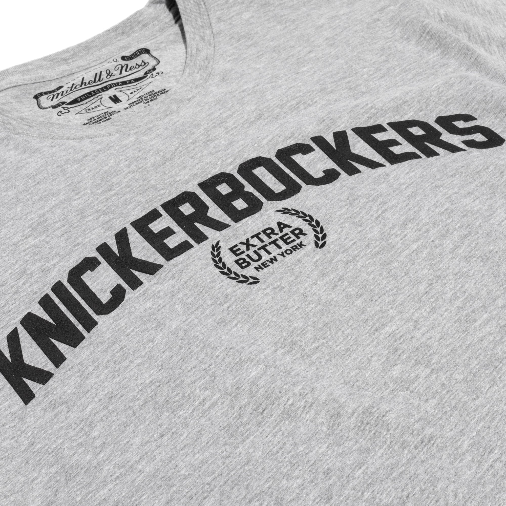 Mitchell & Ness x EB NBA Knickerbockers Tee 'Grey Heather' - Image 3