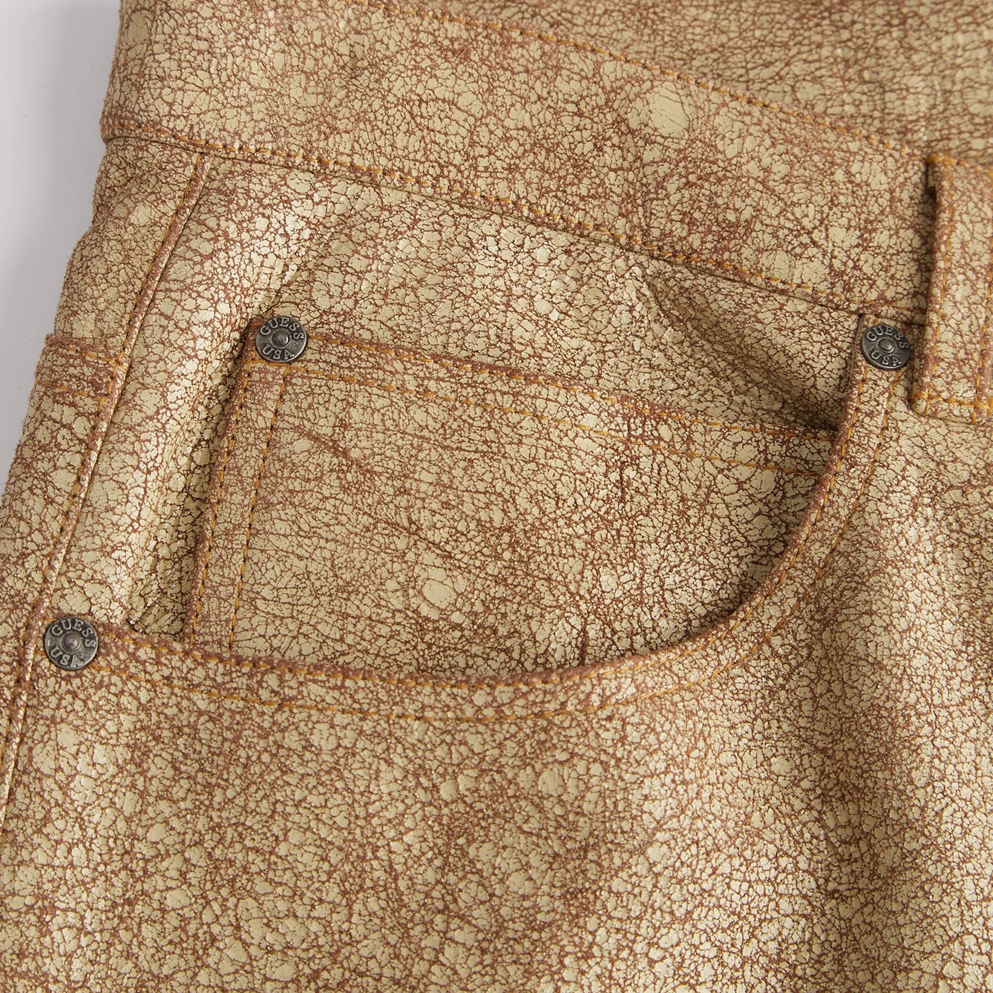 Guess USA Mens Crackle Leather Flare Pants - Image 4