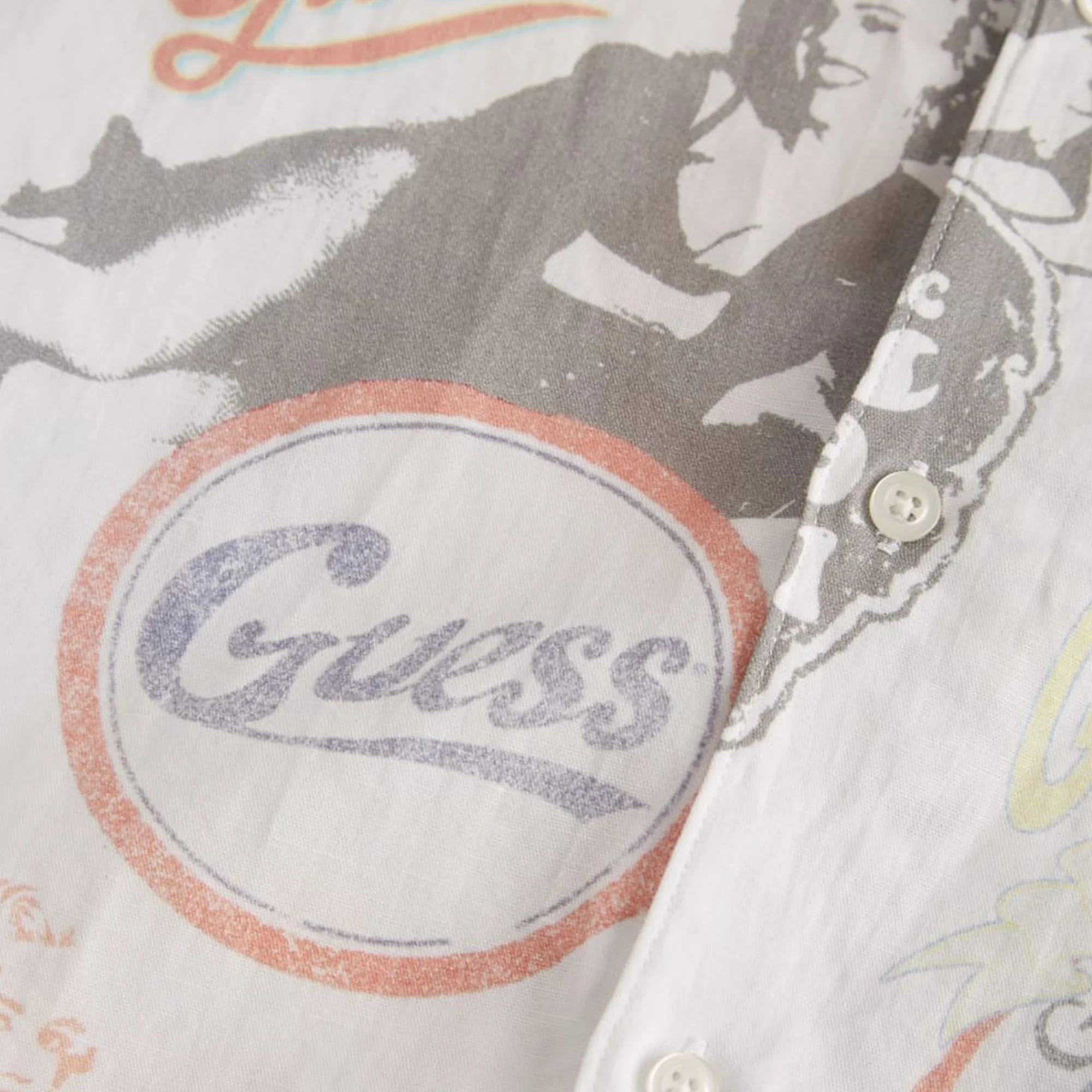 Guess USA Mens Printed Camp Shirt - Image 4
