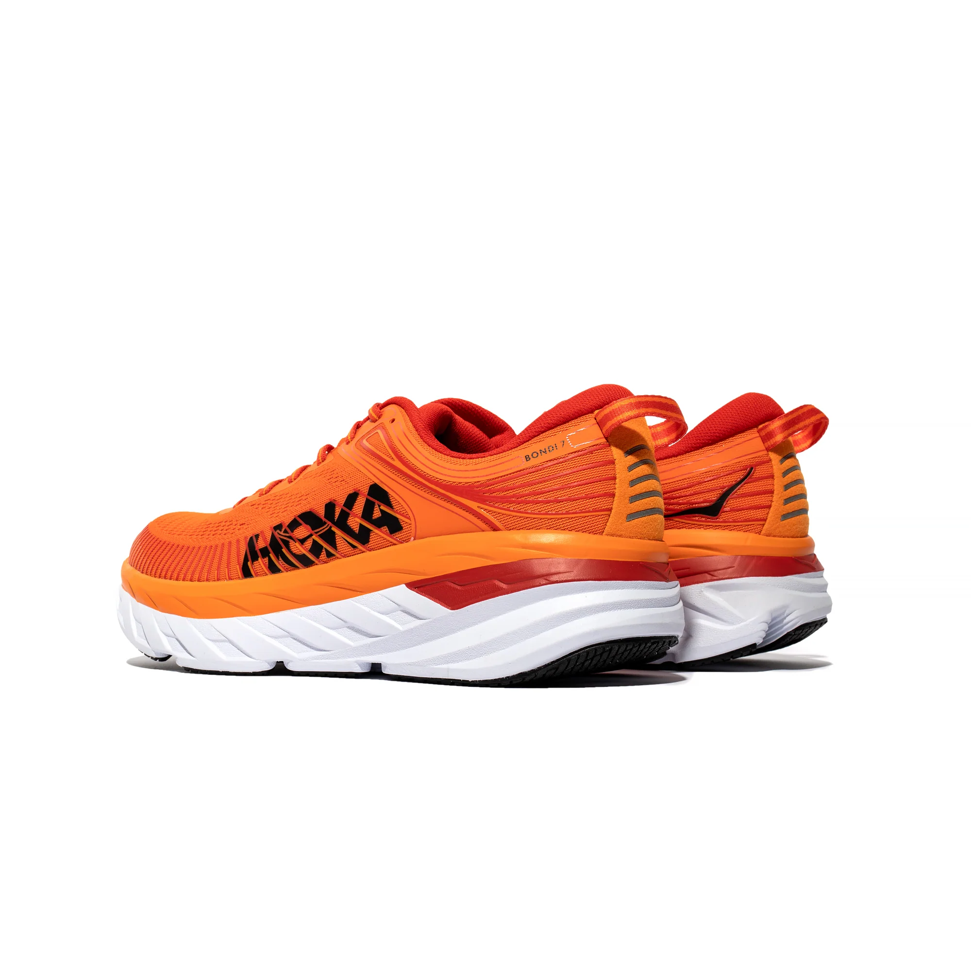 Hoka Mens Bondi 7 Shoes 'Persimmon Orange/Fiesta' - Image 3