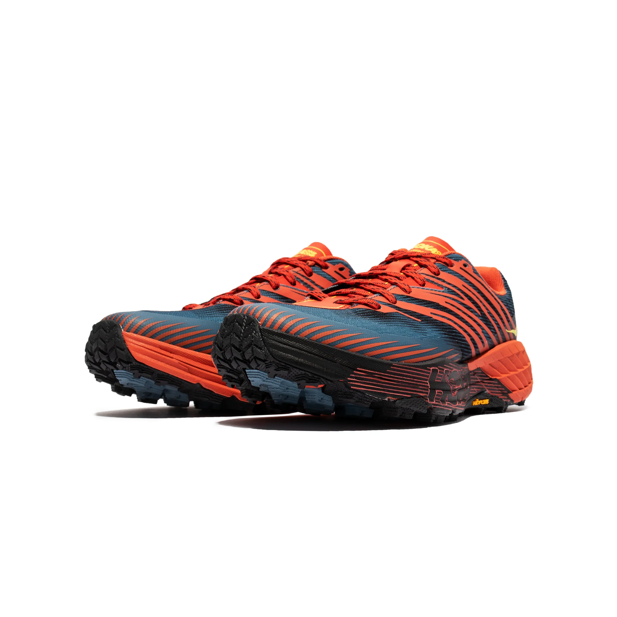 Hoka One One Mens Speedgoat 4 Shoes 'Fiesta/Provincial blue' - Image 2