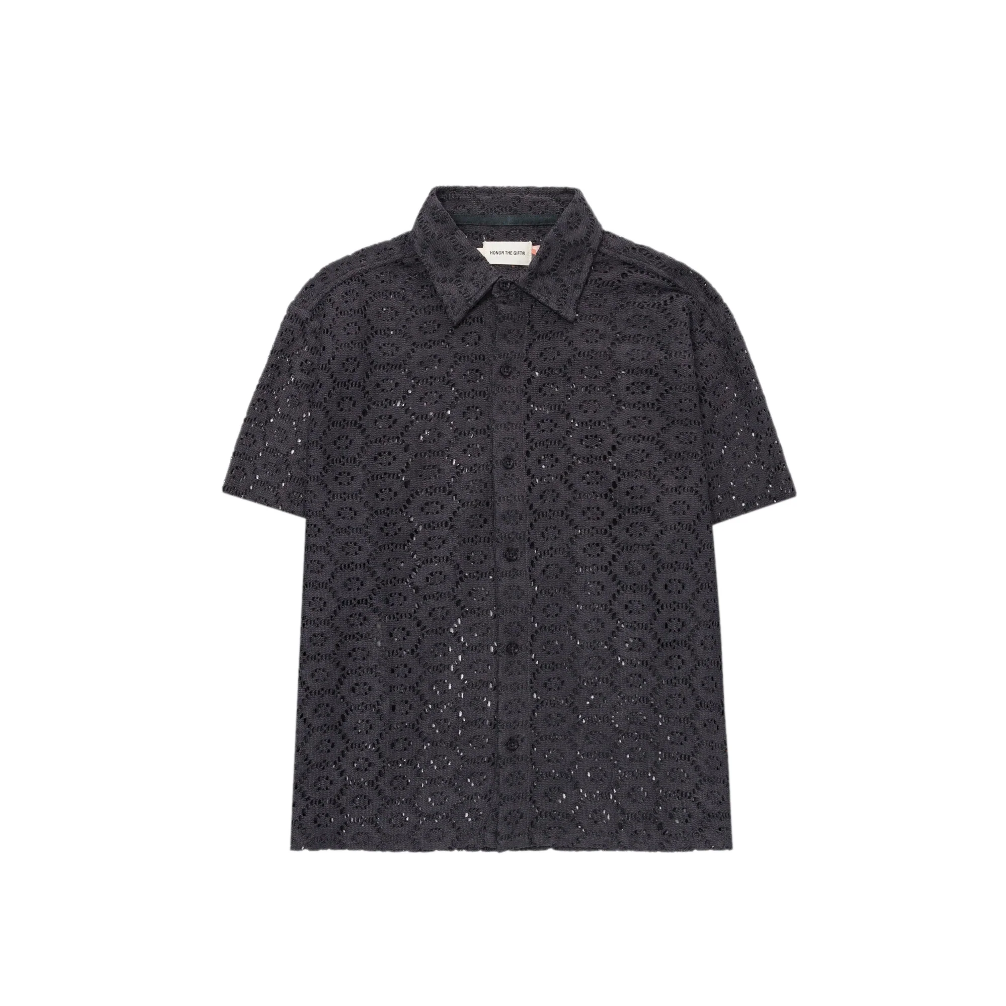 Honor The Gift Mens Crochet Button Up Shirt