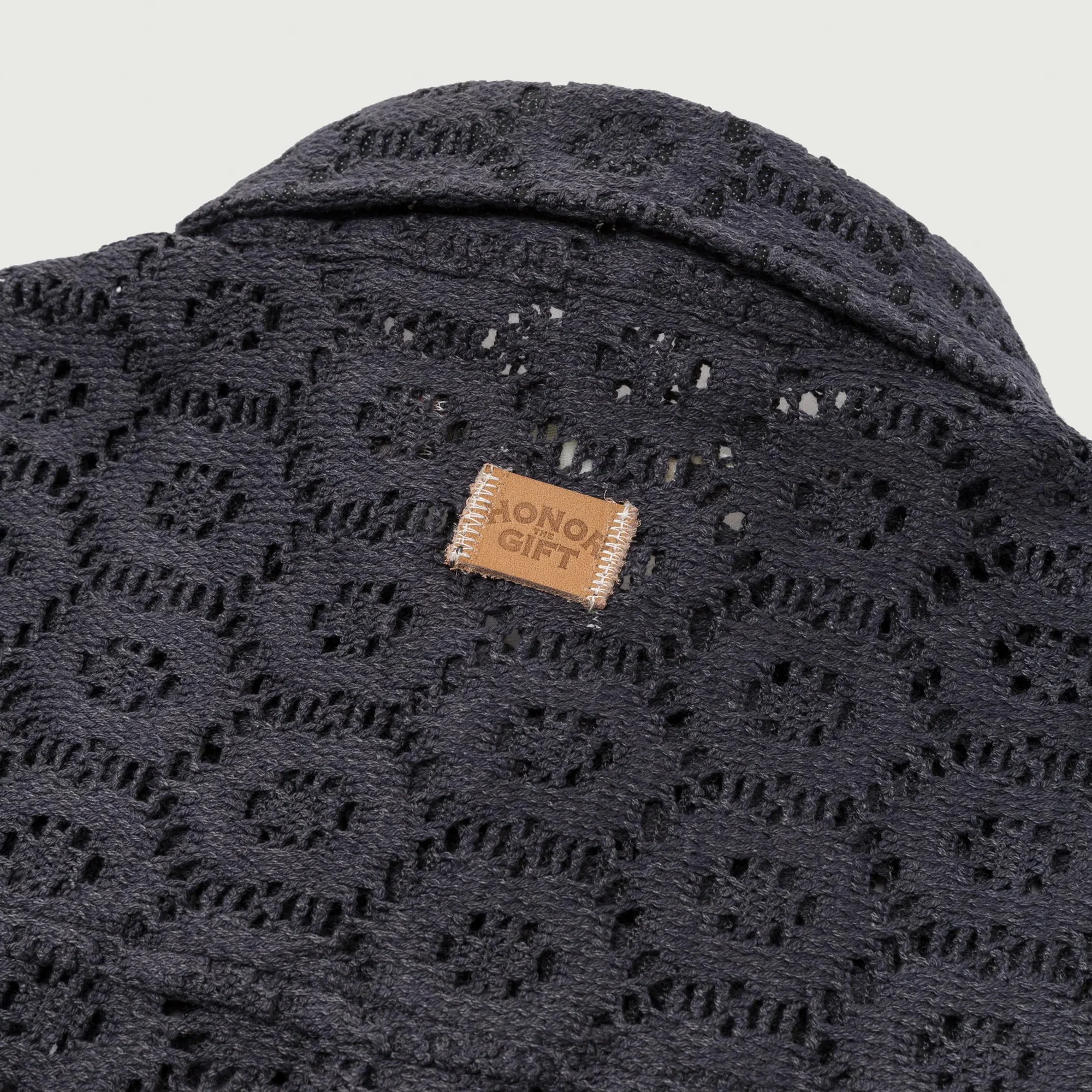 Honor The Gift Mens Crochet Button Up Shirt - Image 4