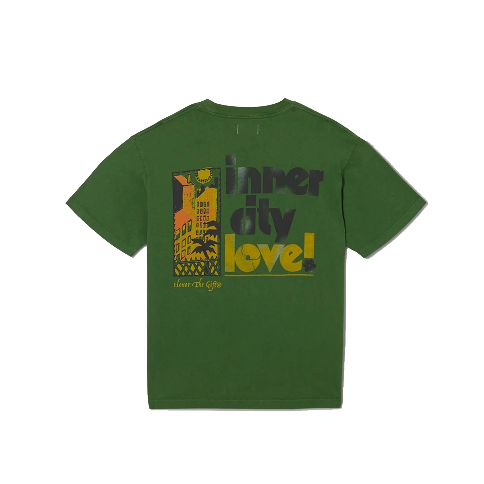 Honor The Gift Mens C-Fall Inner City Love S/S Tee 'Green' - Image 2