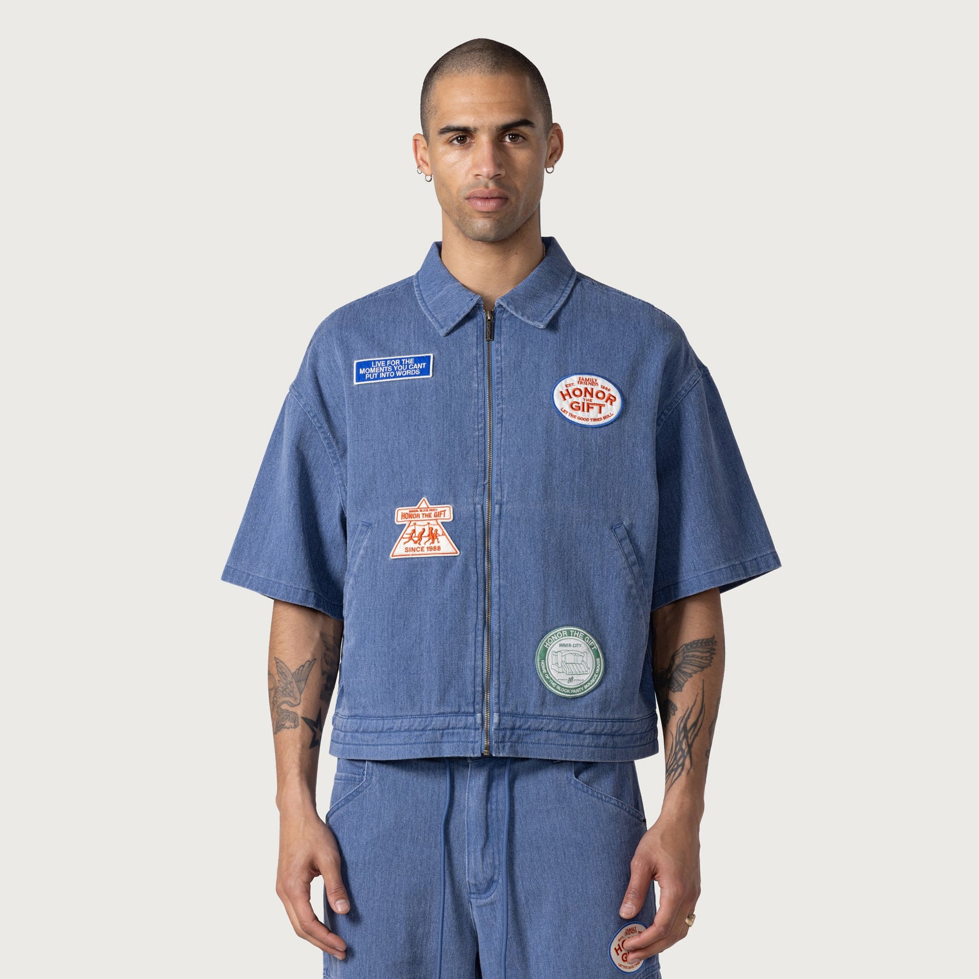 Honor The Gift Mens Twill Full Zip Shirt - Image 2