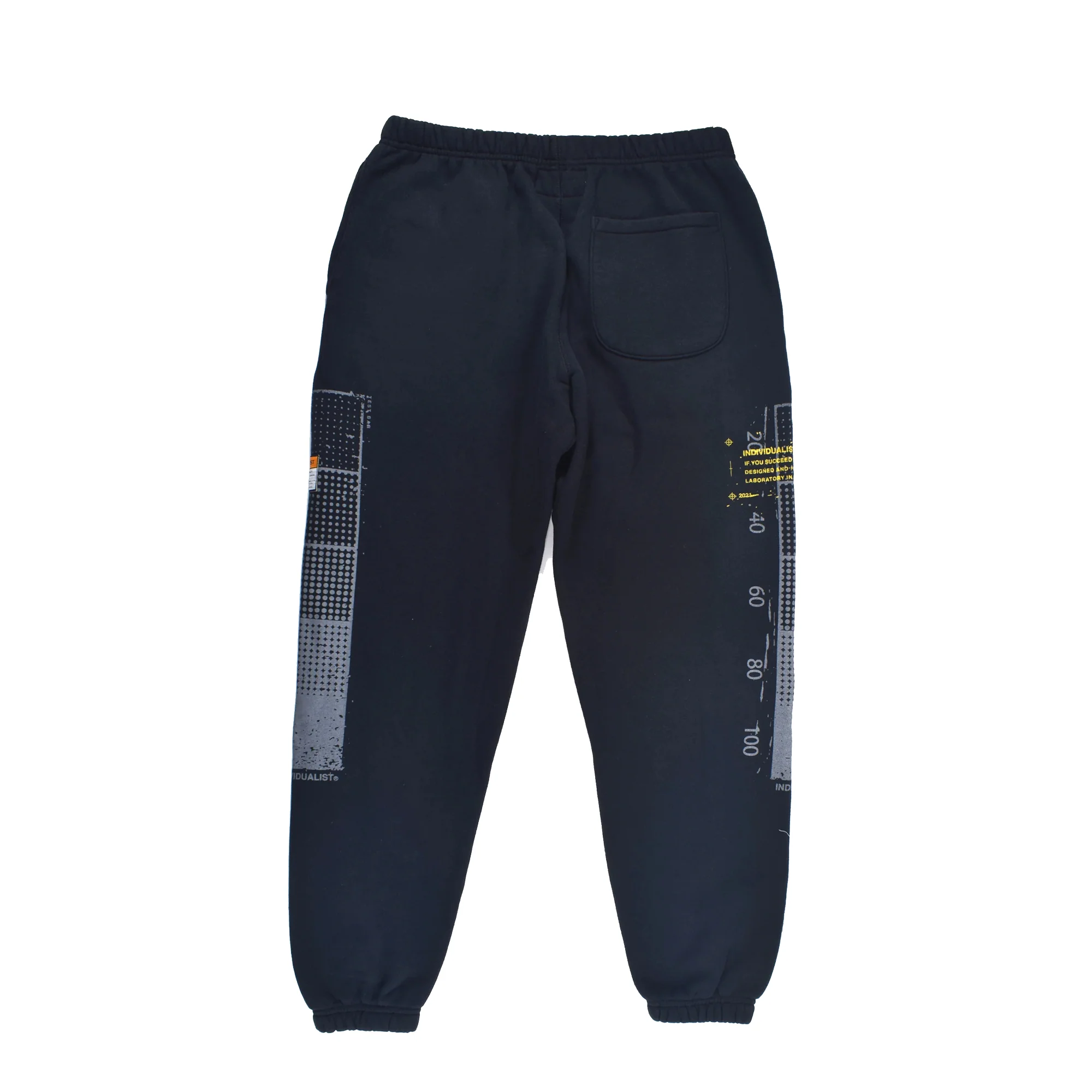 INDVLST Mens Distressed Test Bar Fleece Pant 'Over Dyed Black' - Image 2