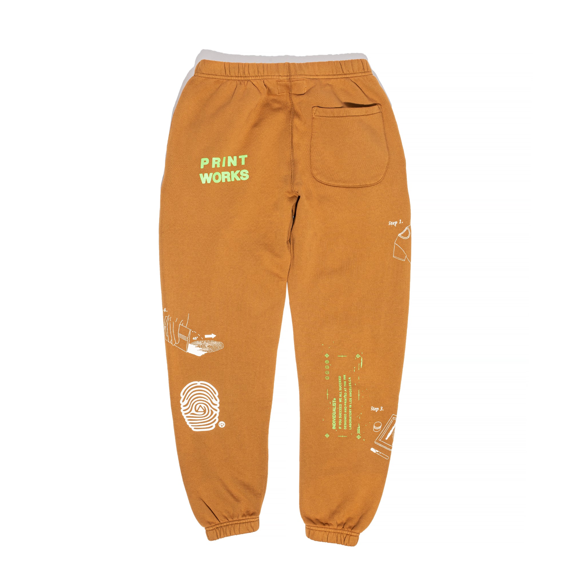 INDVLST Mens How To Fleece Pant 'Dyed Burnt Orange' - Image 2
