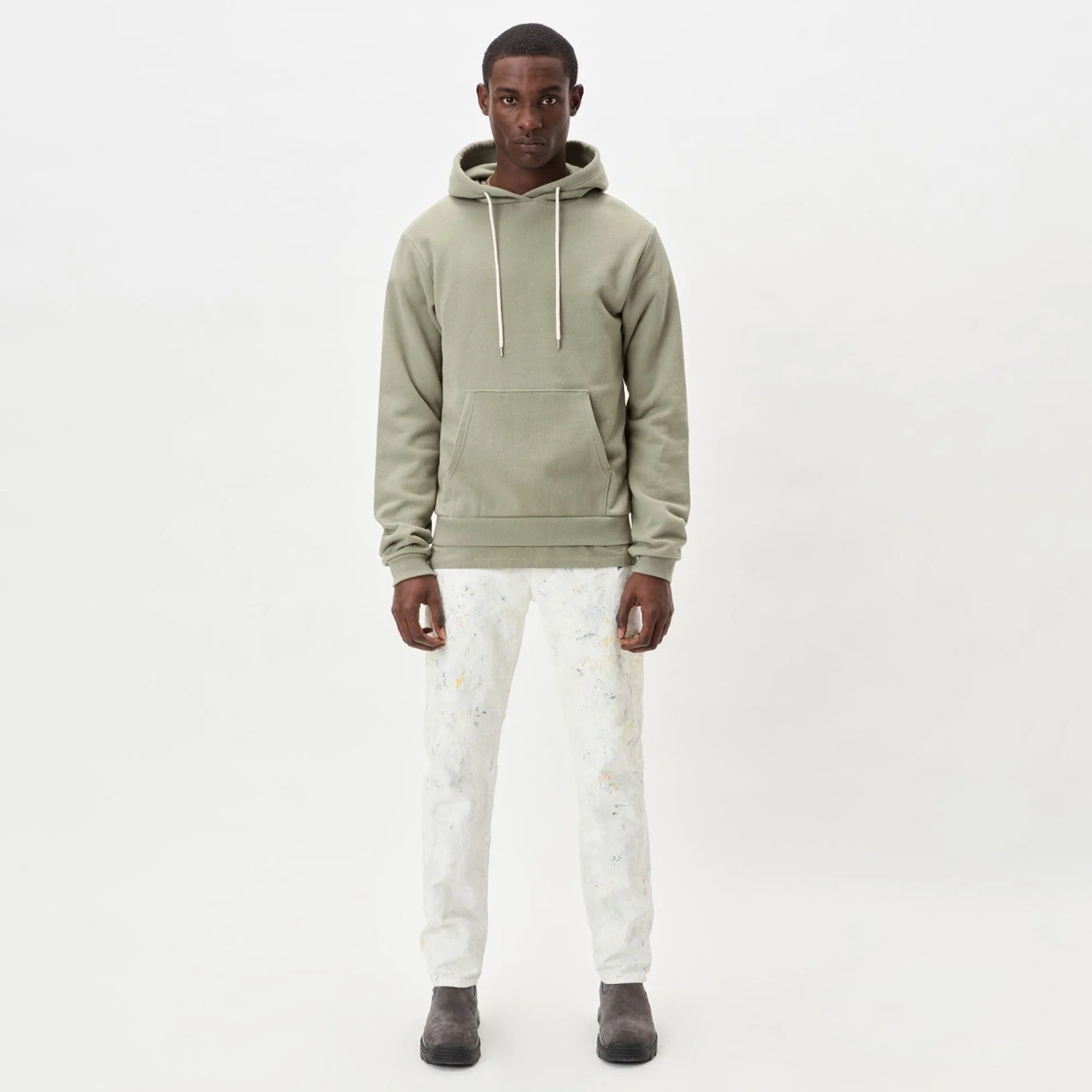 John Elliott Mens Beach Hoodie 'Sage' - Image 2