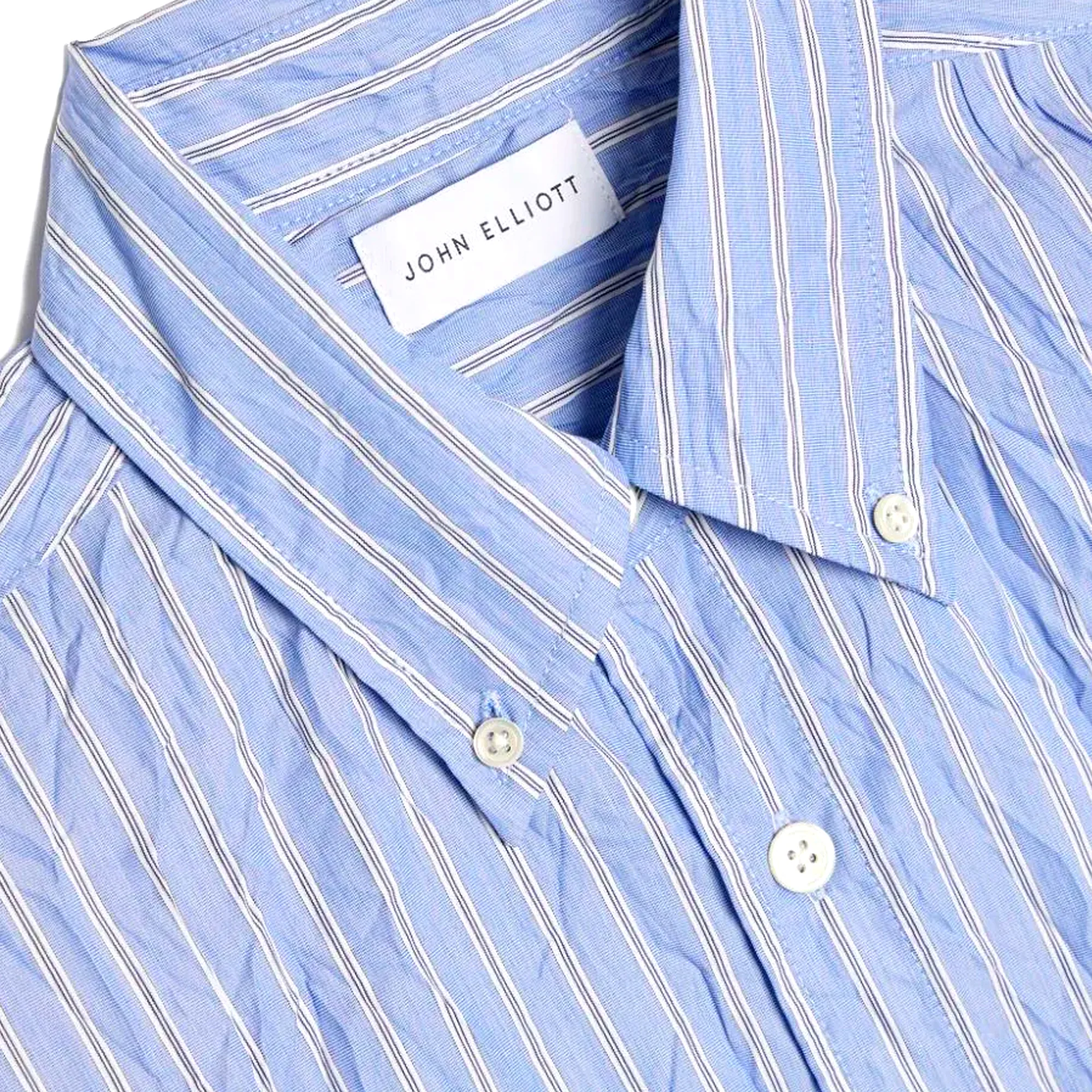 John Elliott Mens Crinkled Kimono Shirt 'Broker Stripe' - Image 3