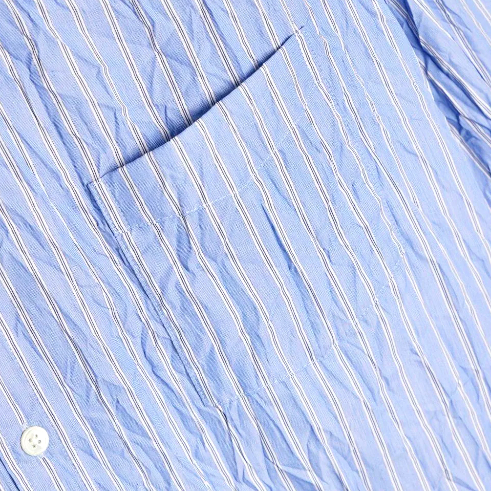 John Elliott Mens Crinkled Kimono Shirt 'Broker Stripe' - Image 4