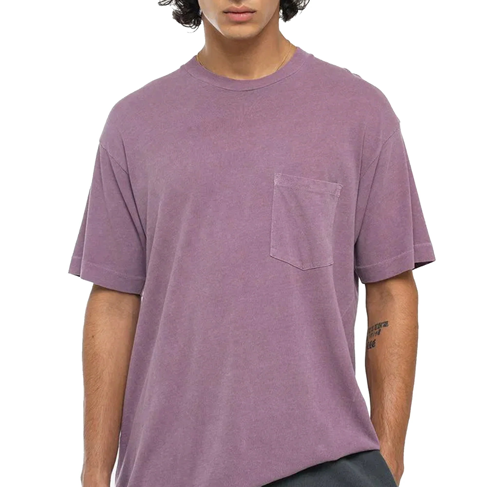 John Elliott Mens Interval Tee 'Washed Bordeaux' - Image 4