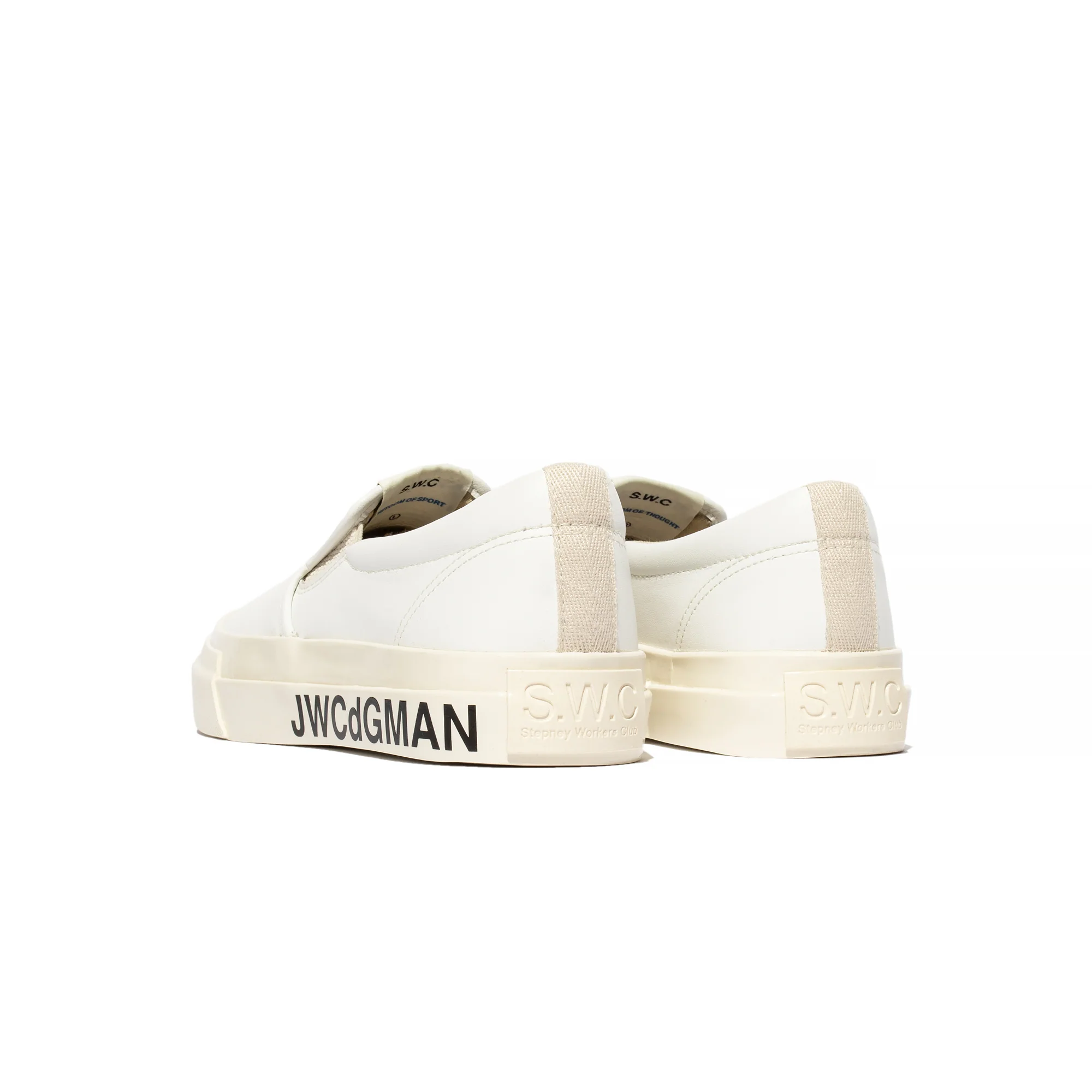 Junya Watanabe MAN X Stepney Workers Club Leather Slip On Shoes White - Image 3
