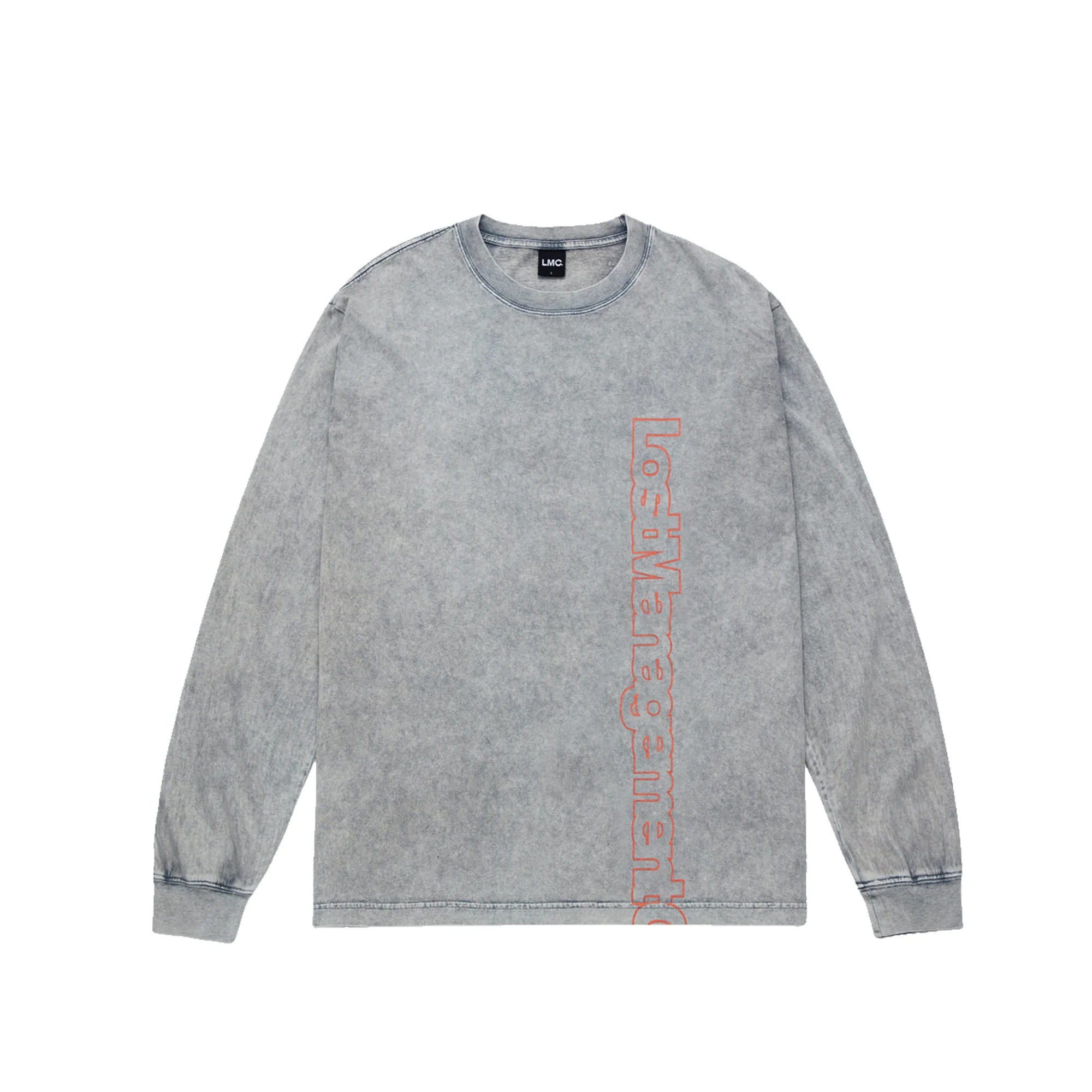 Lost Management Cities Mens Acid Washed Vertical FN Long Sleeve 'Gray'