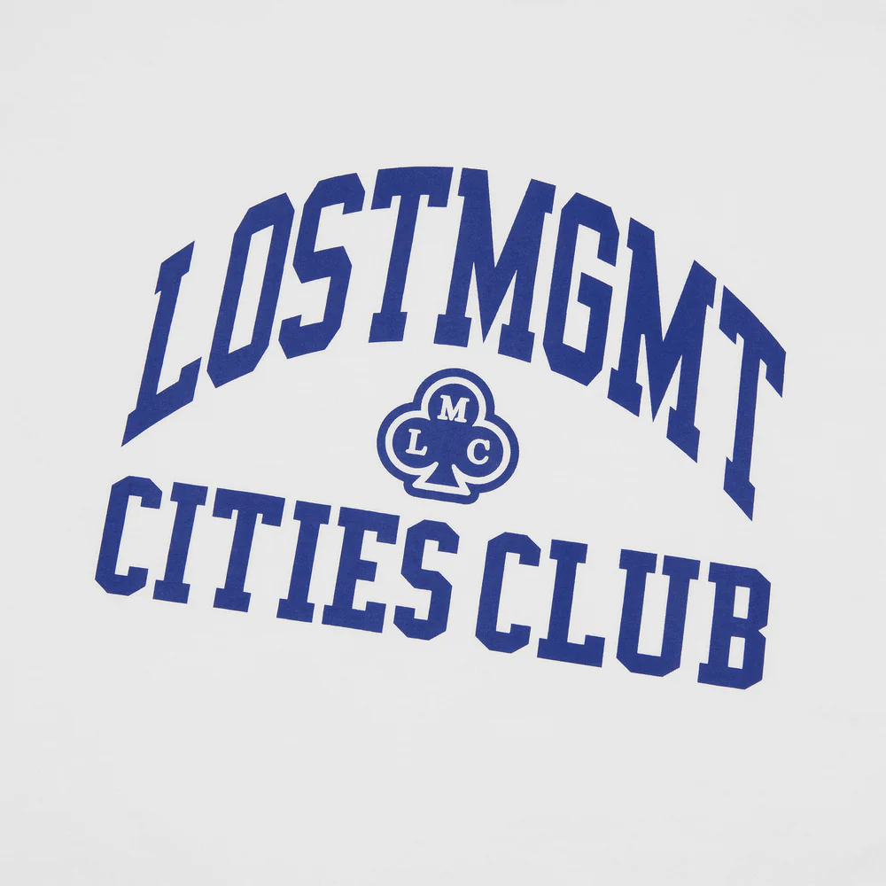 Lost Management Cities Club Athletic T-Shirt 'White' - Image 3