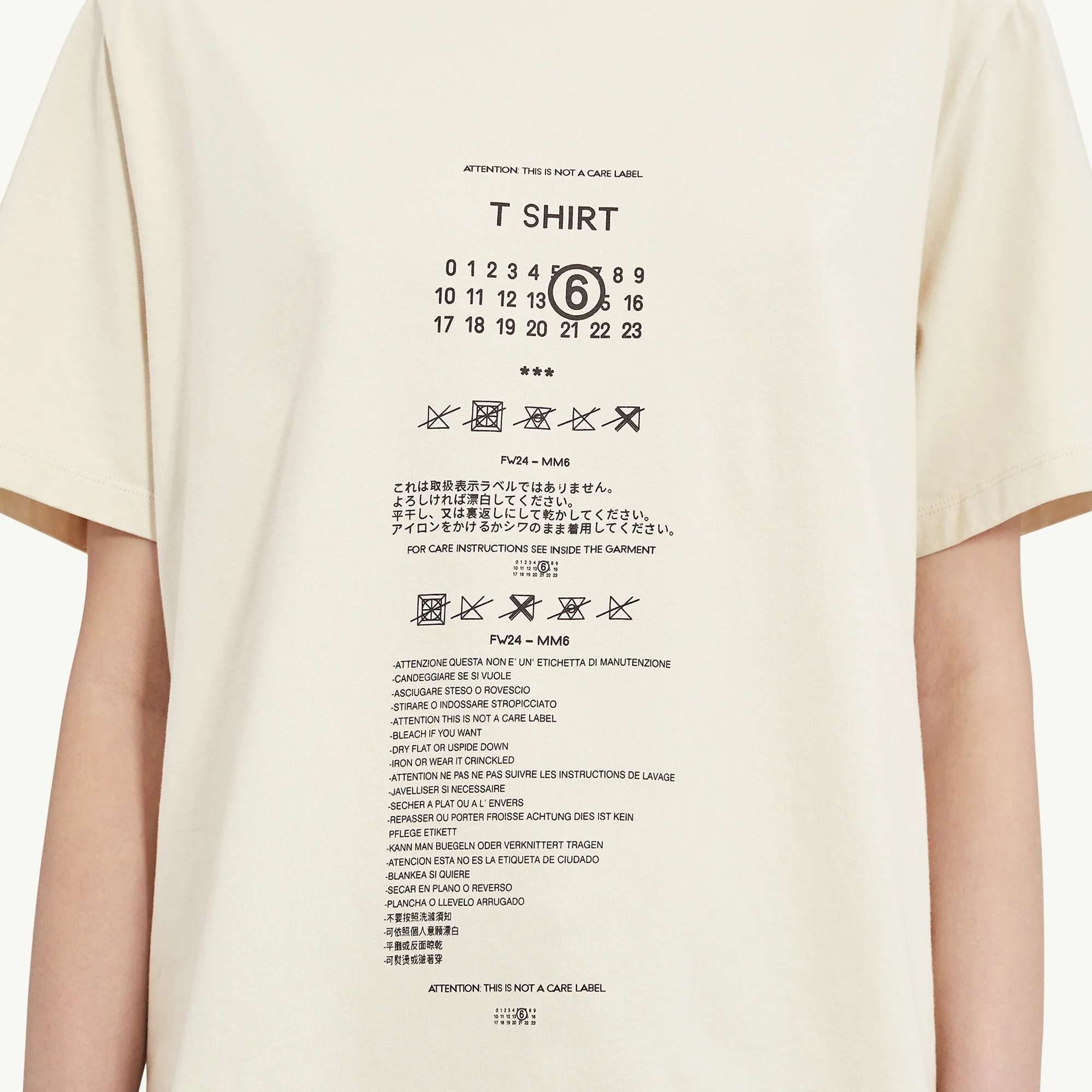 MM6 Maison Margiela Womens Care Label Print Tee - Image 4