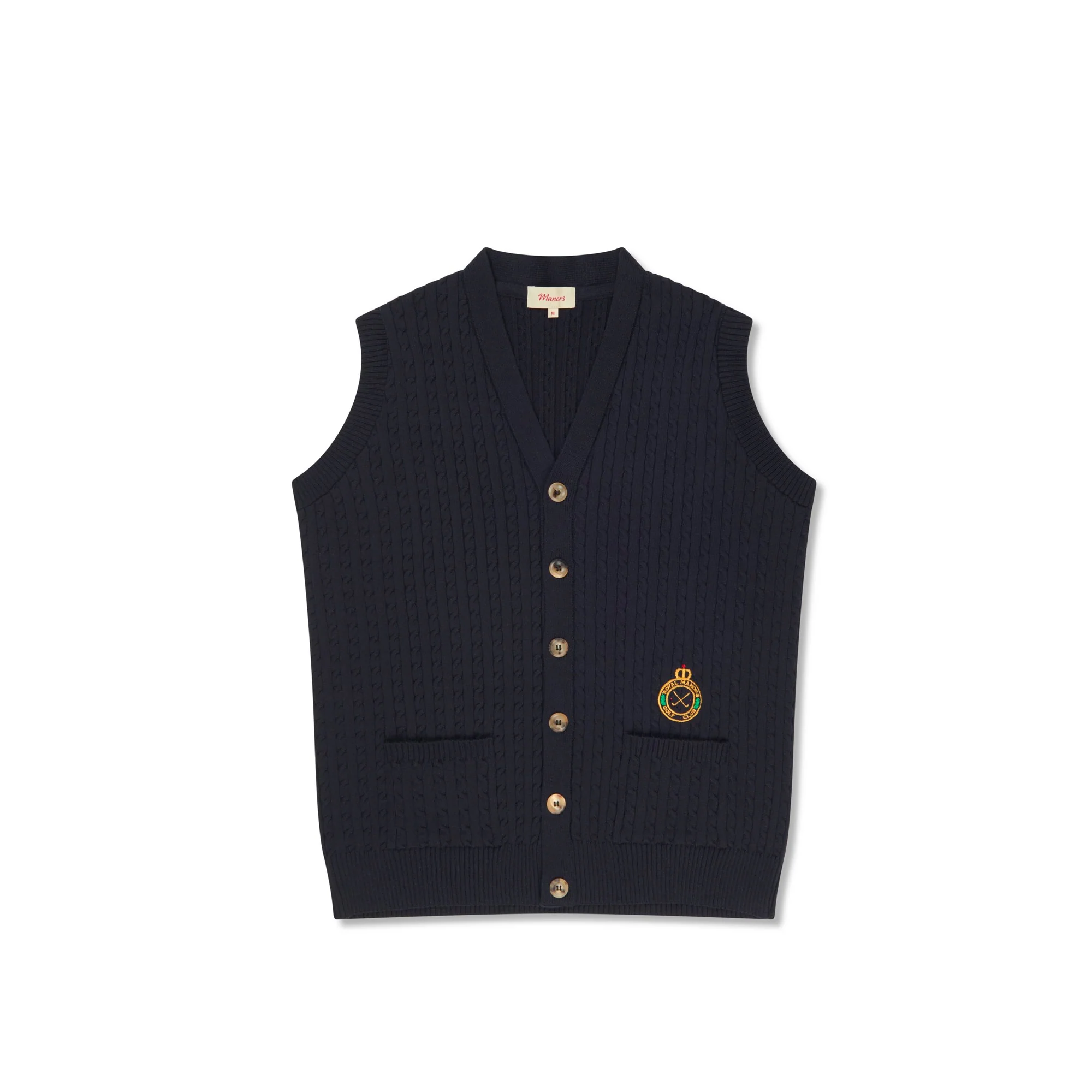 Manors Mens Cable Knit Vest