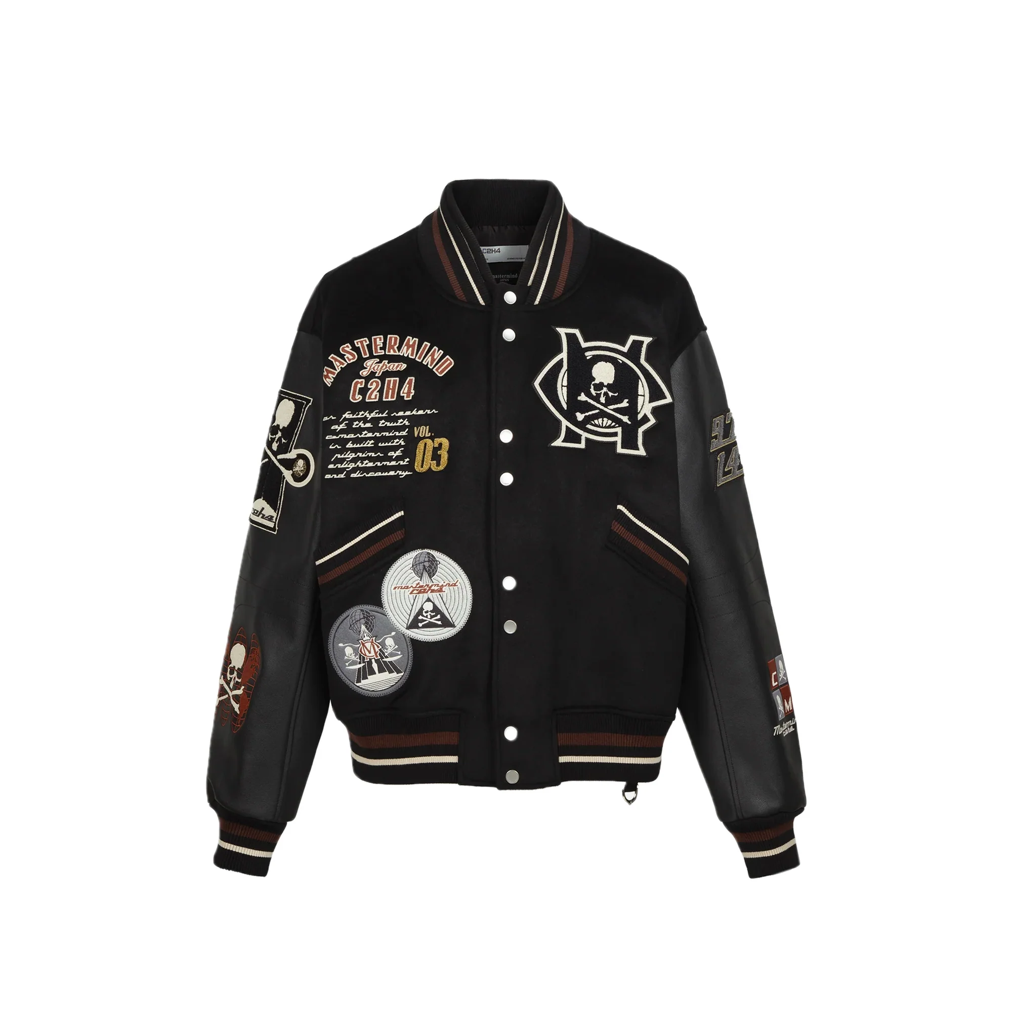 Mastermind JAPAN x C2H4 Mens Curvilinear Varsity Jacket