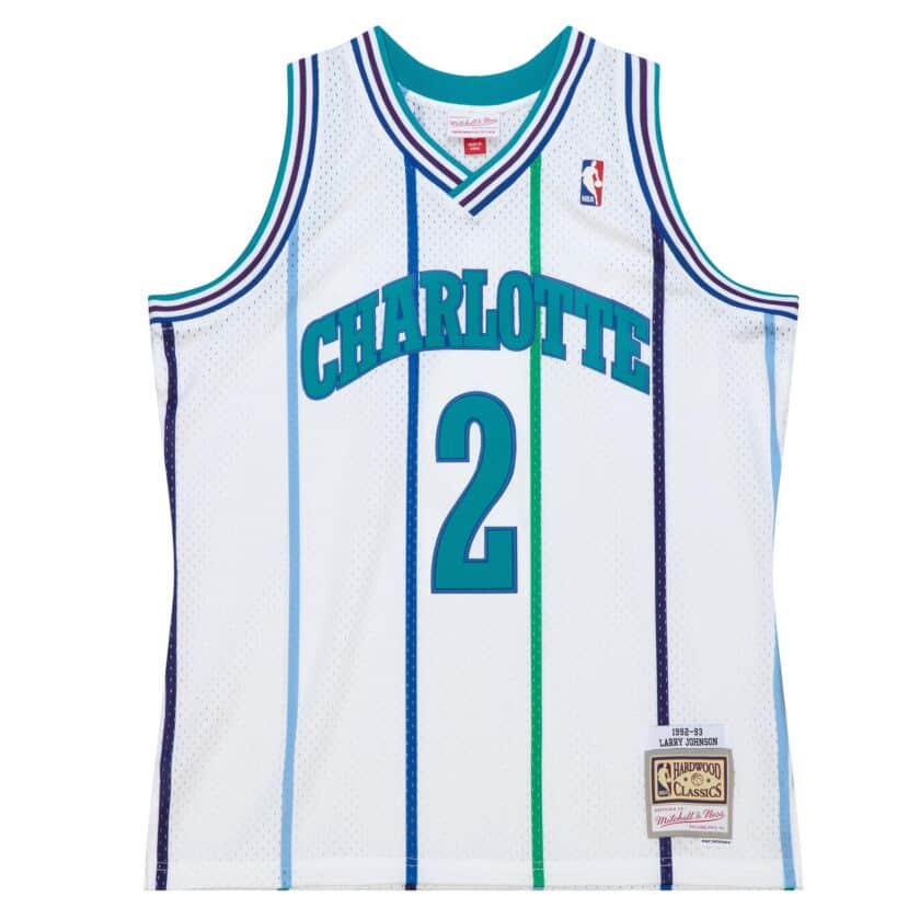 Mitchell & Ness Mens Larry Johnson Charlotte Hornets Swingman Jersey 'White'