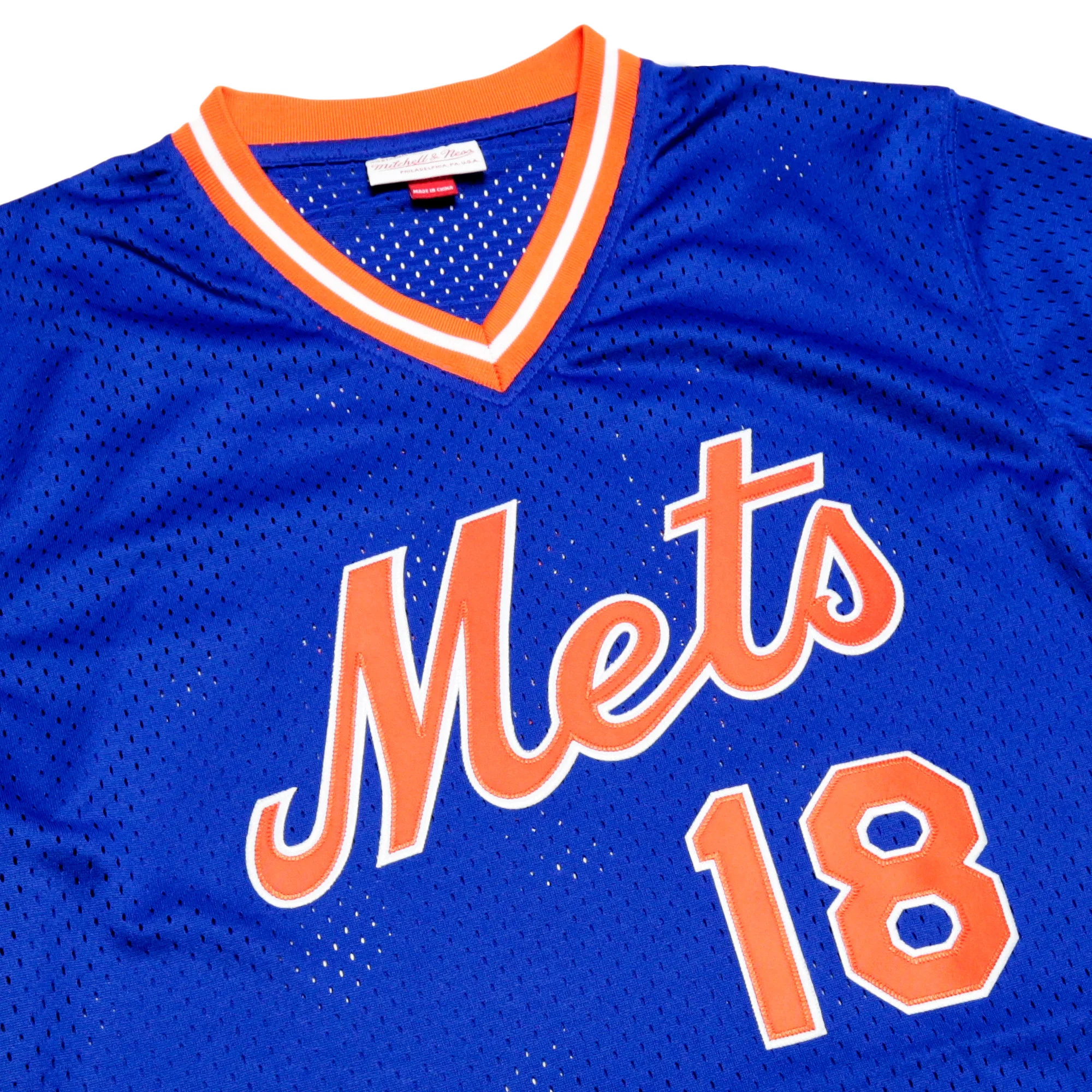 Mitchell & Ness Men's Darryl Strawberry Authentic Mesh BP Jersey- Orange - Image 2