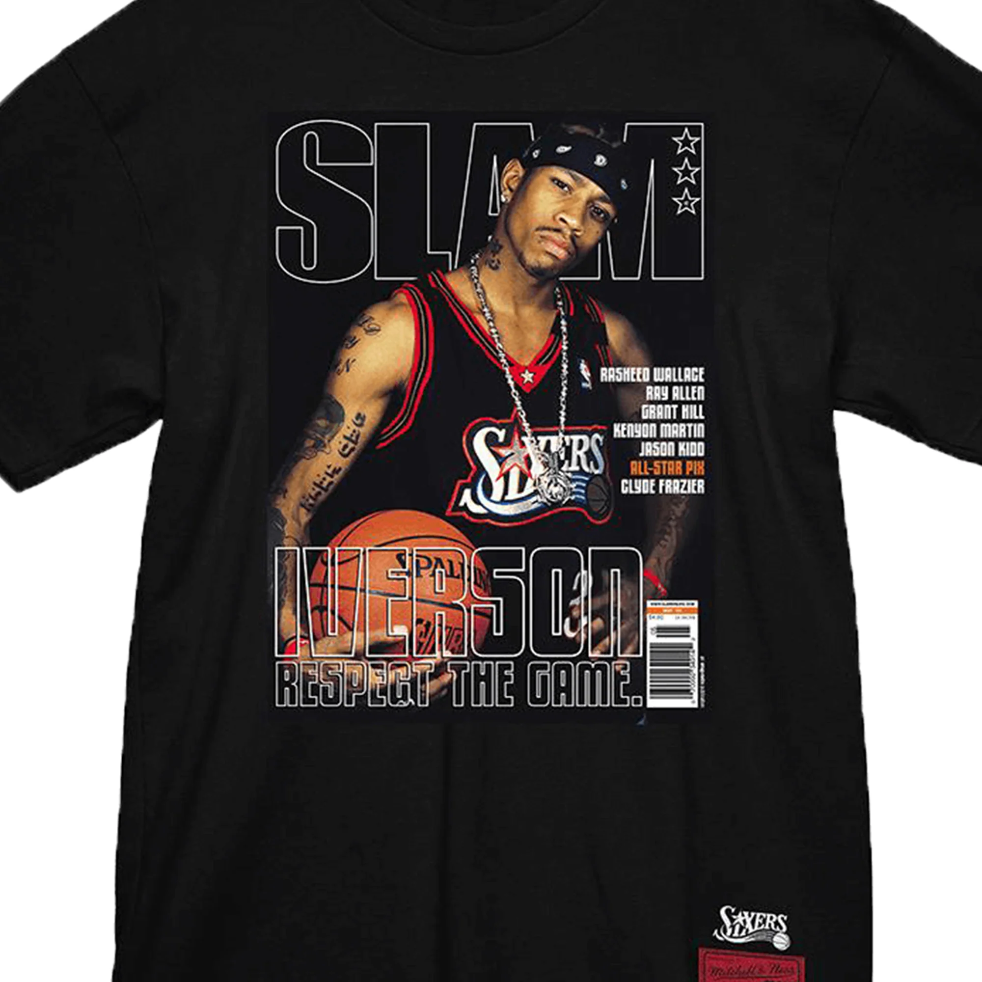 Mitchell & Ness Philadelphia 76ers Allen Iverson Slam Cover Tee 'Black' - Image 2