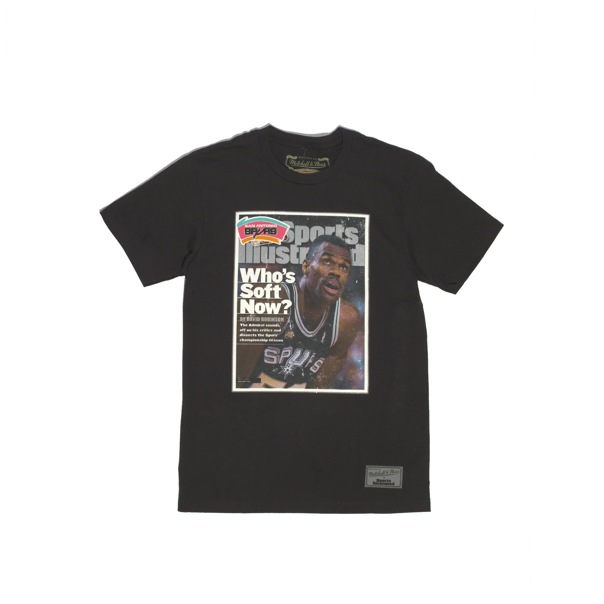 Mitchell & Ness San Antonio Spurs David Robinson SI Photo Tee 'Black'
